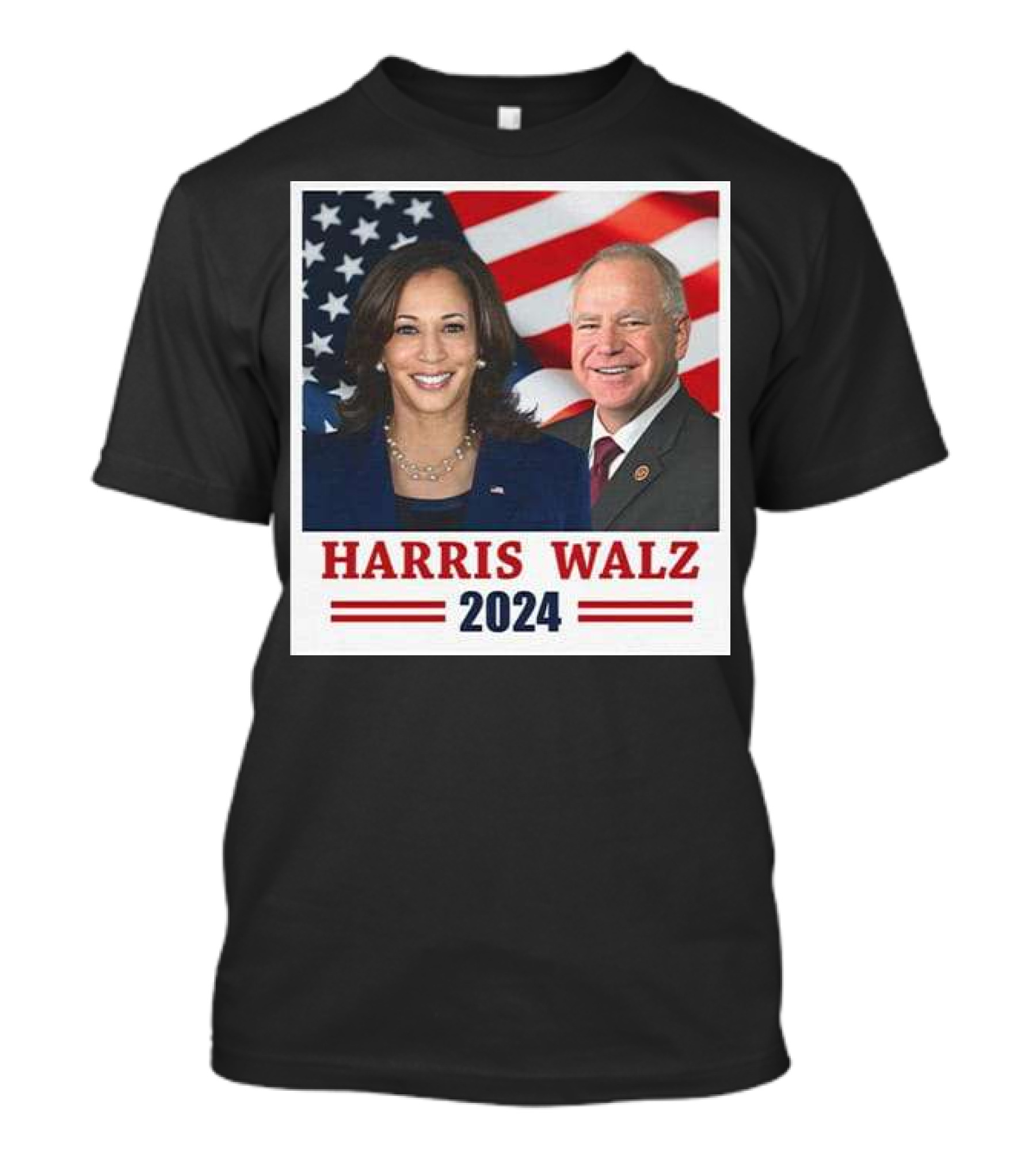Harris Walz 2024 USA Flag Campaign T-Shirt