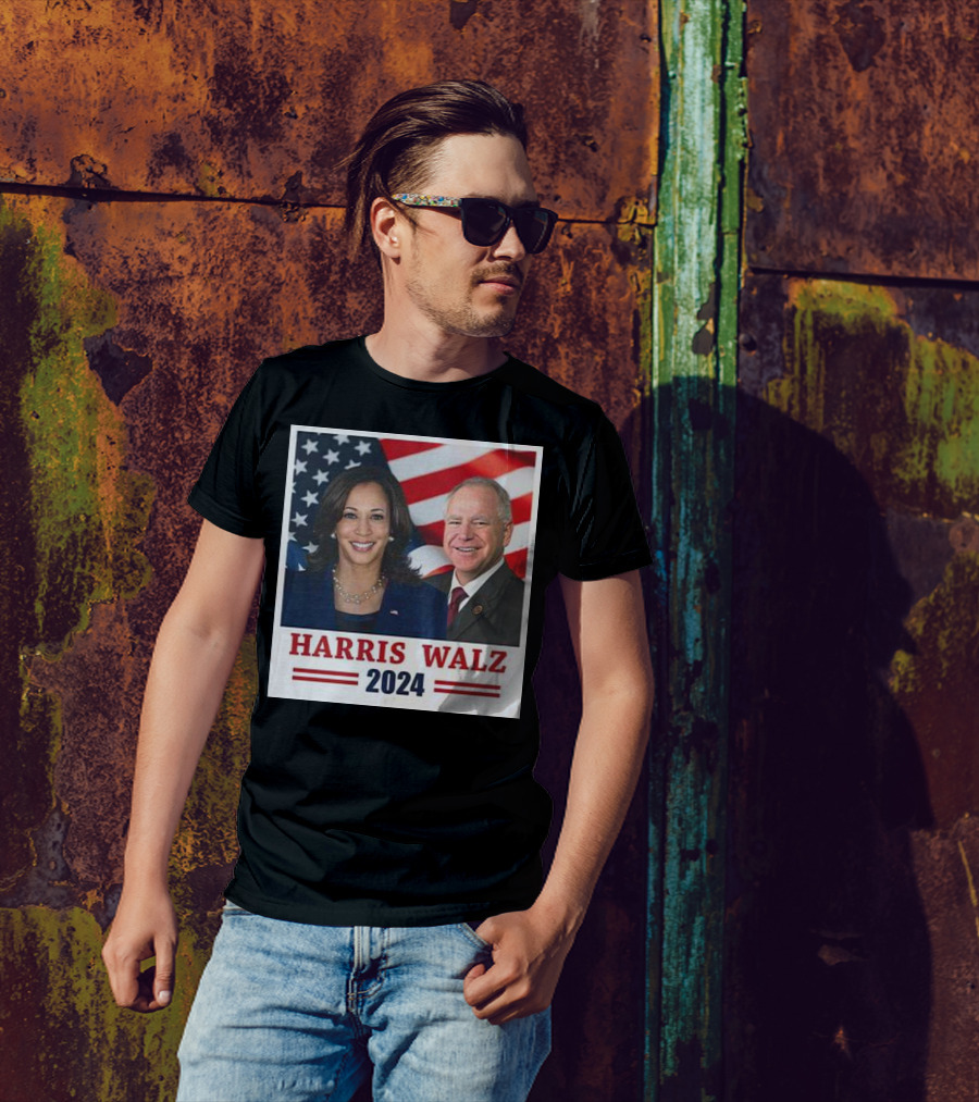 Harris Walz 2024 USA Flag Campaign T-Shirt