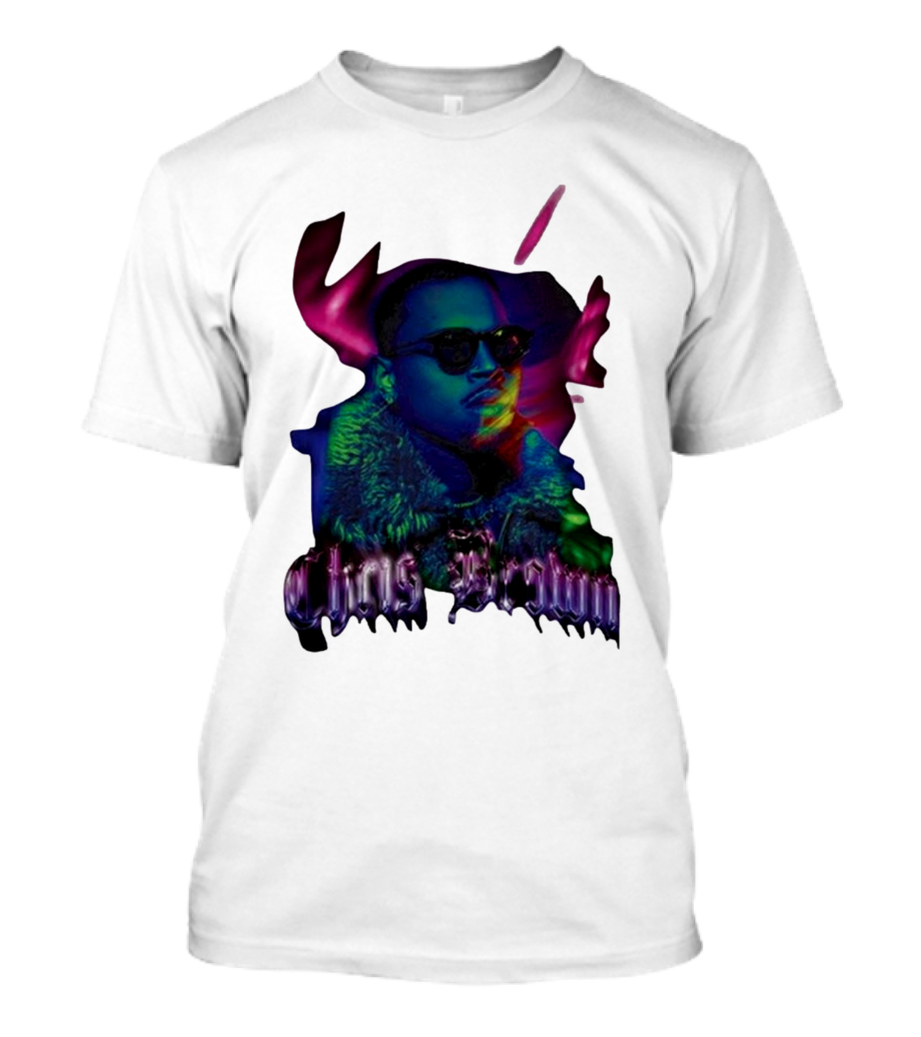 Chris Brown Northern Light Neon Style Fashion Trend T-Shirt