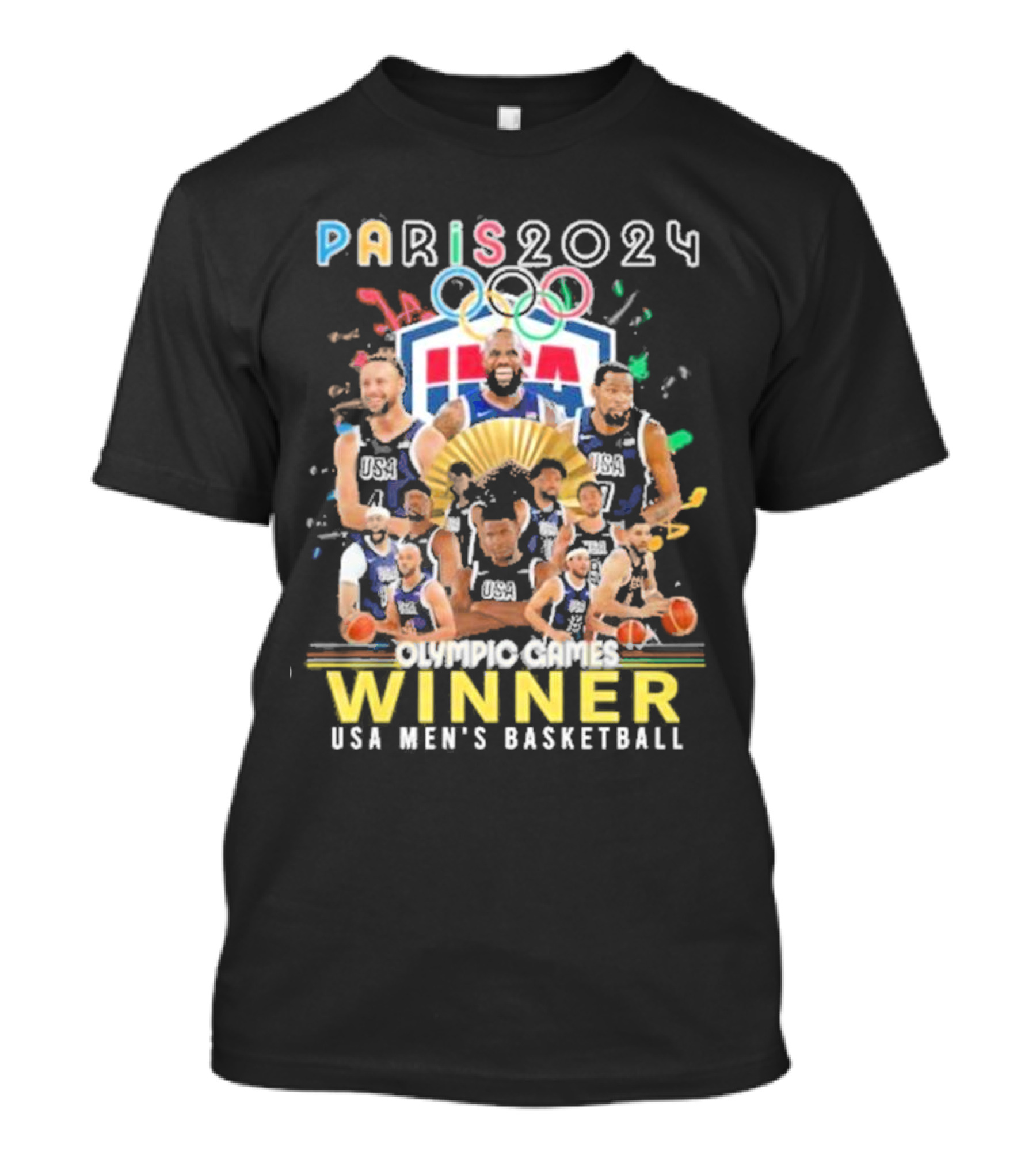 PARIS 2024 USA Olympic Games Winner Men's Basketball T-Shirt