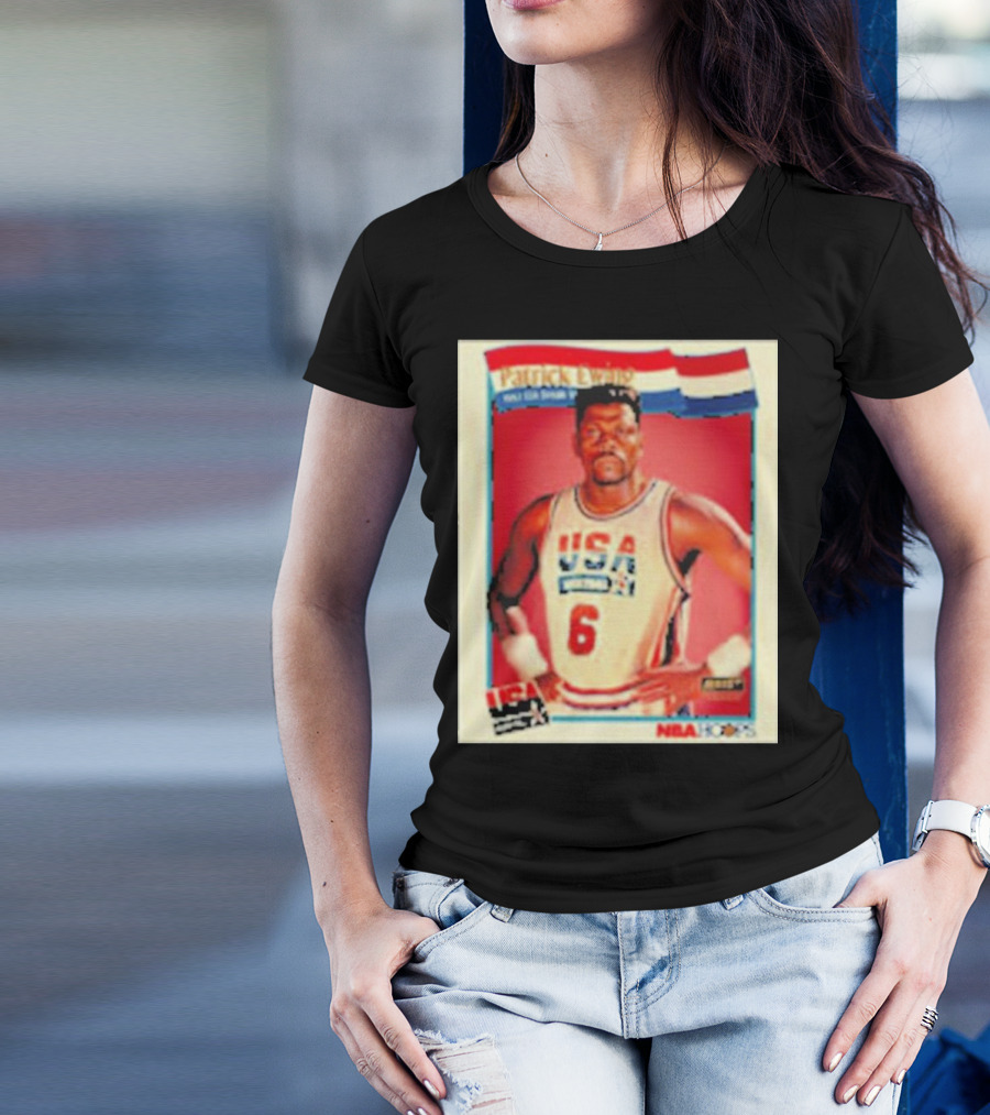 Patrick Ewing USA Basketball Dream Team 1992 NBA Hoops USA Olympic Team नंबर 6 T-Shirt