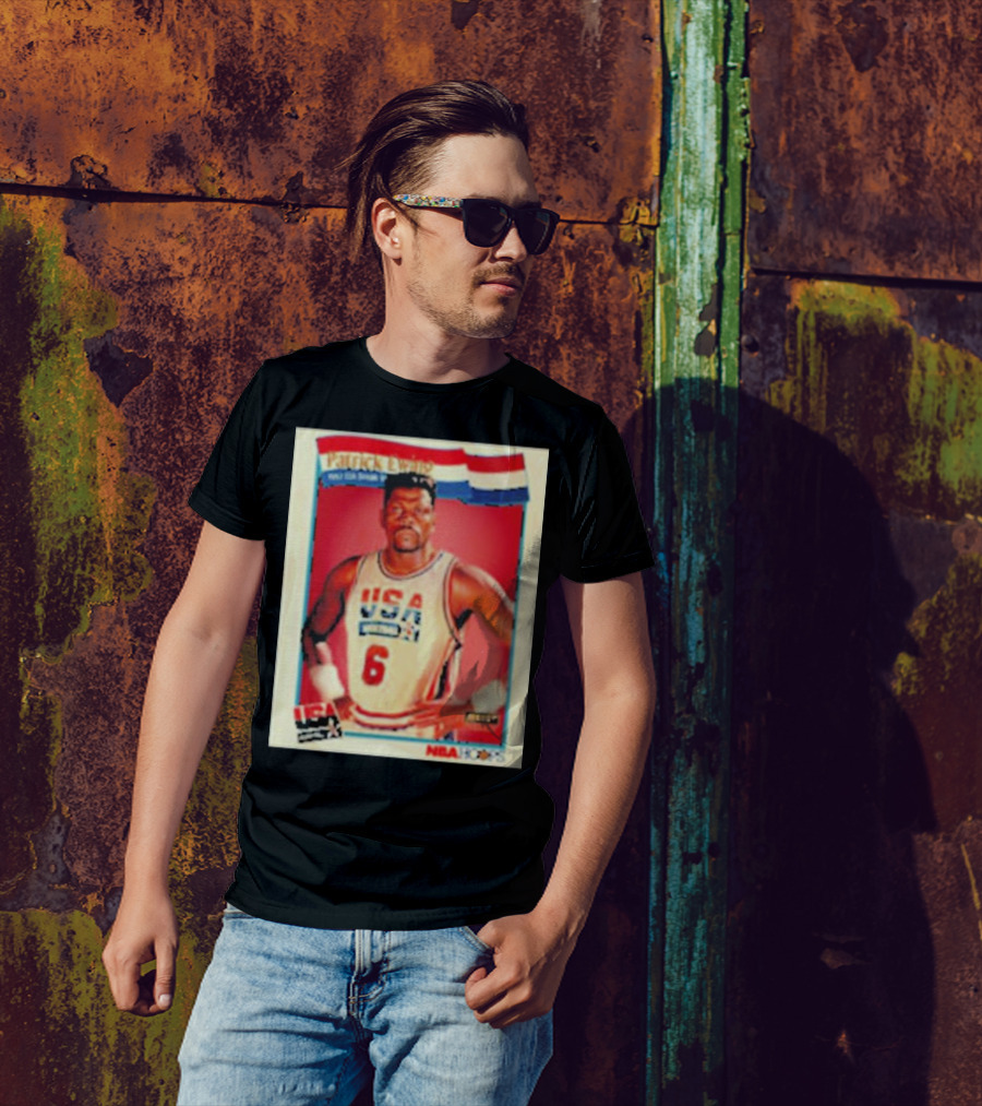 Patrick Ewing USA Basketball Dream Team 1992 NBA Hoops USA Olympic Team नंबर 6 T-Shirt