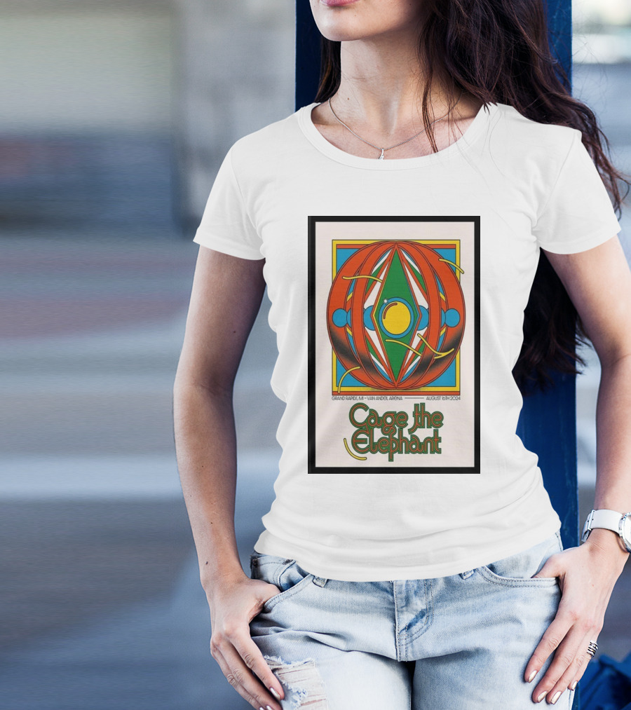 Cage The Elephant August 16 2024 Van Andel Arena Grand Rapids MI Geometric T-Shirt