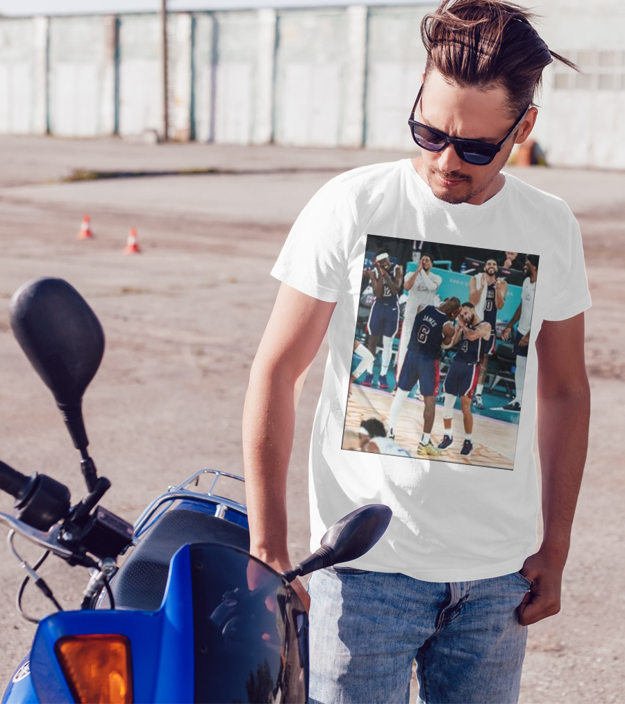 Steph Curry Lebron James Team USA Celebration Olympics Paris T-Shirt