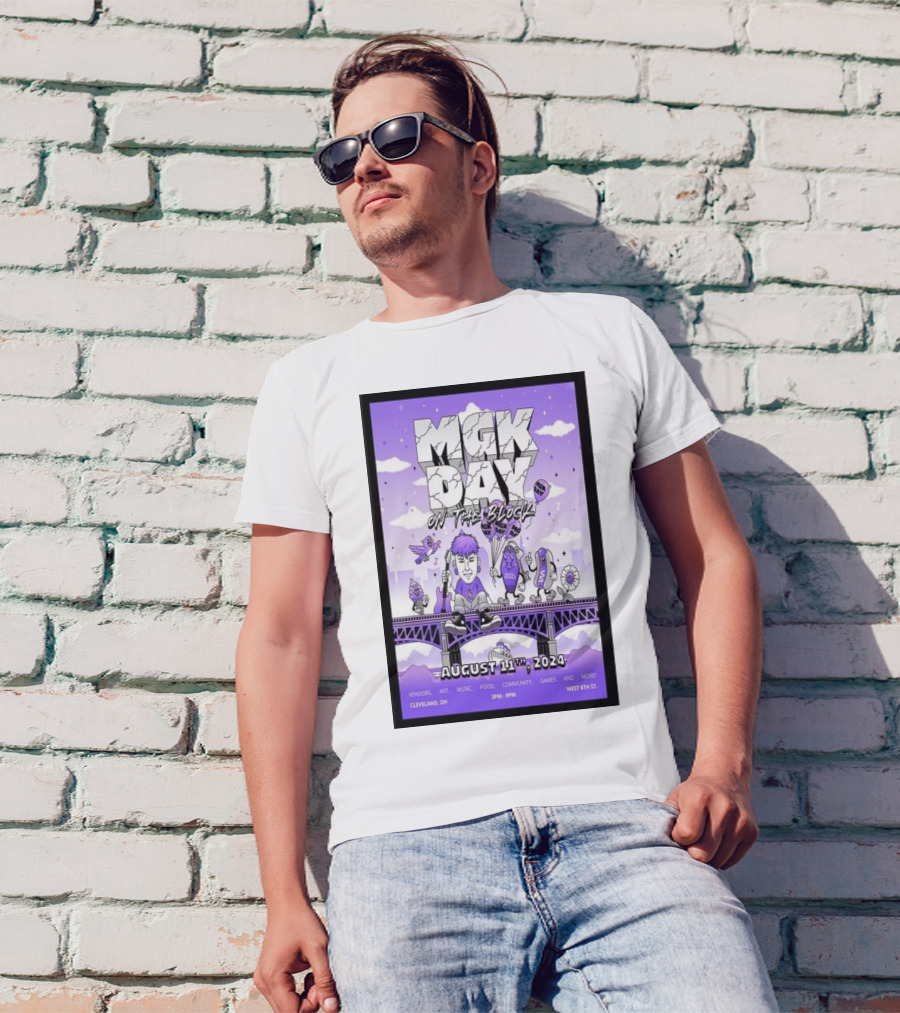 MGK Day On The Block Cleveland OH August 11 2024 Music Art Community Event T-Shirt