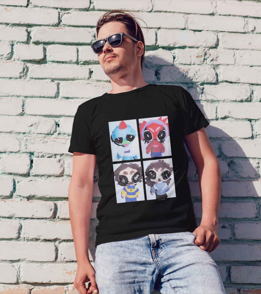 Emergency Intercom Plushies Cute Character Quartet T-Shirt