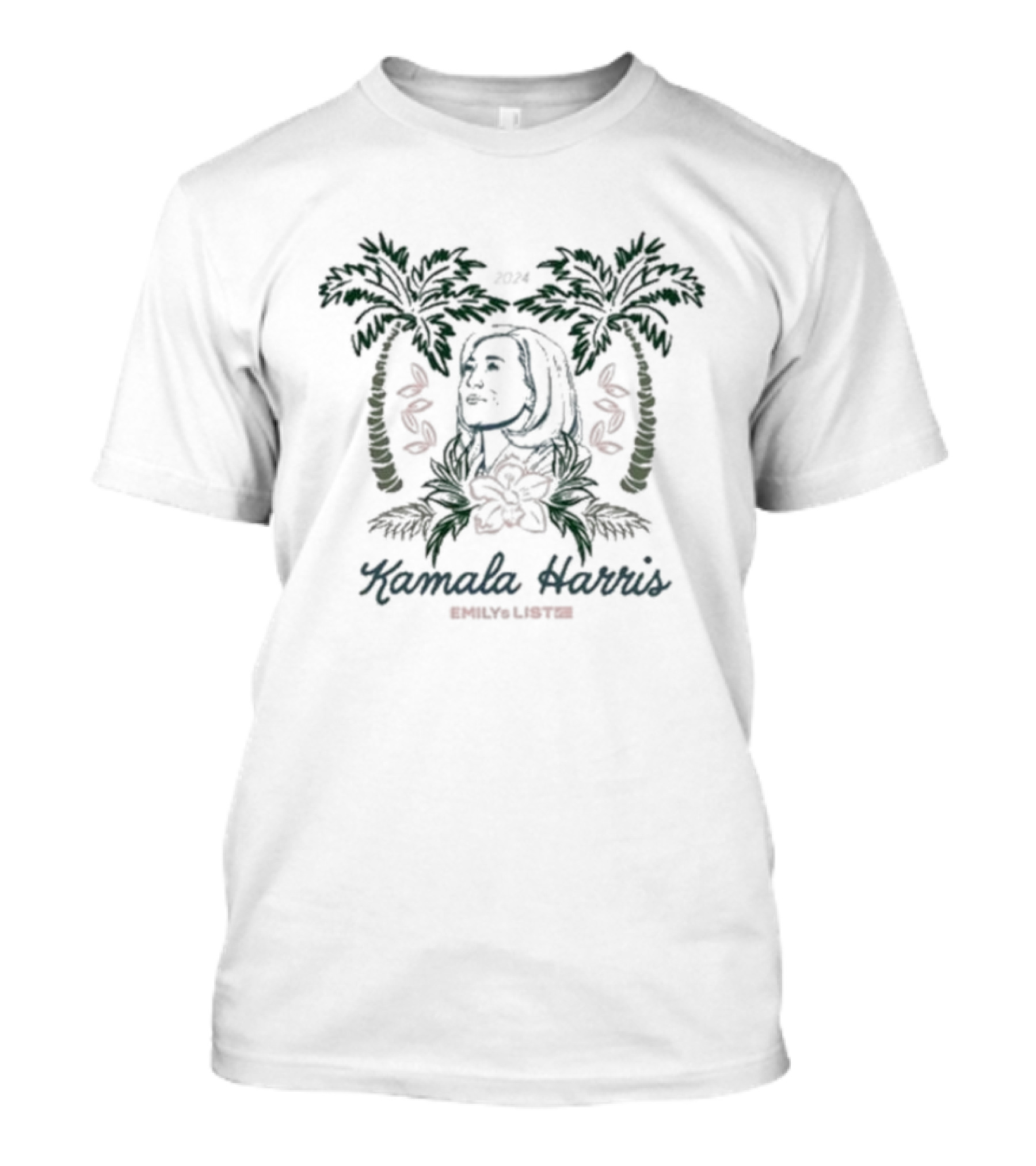 Kamala Harris Paradise 24 Emily's List Tropical T-Shirt