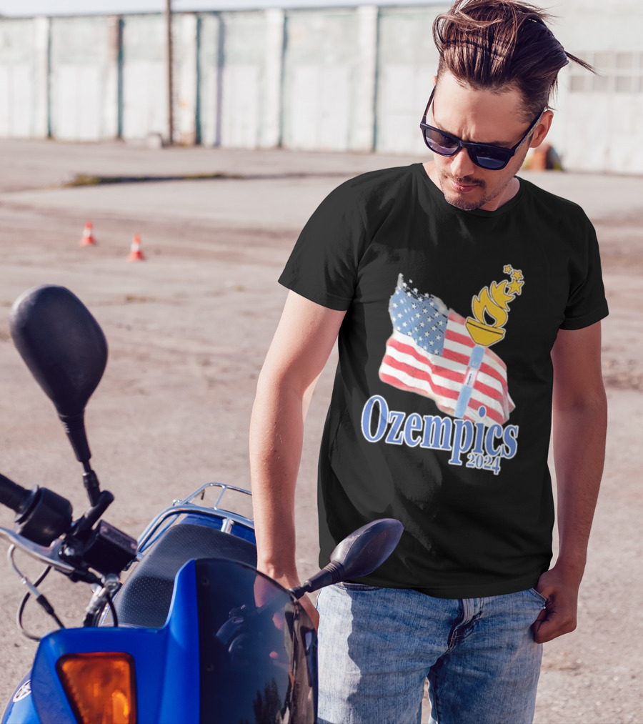 Emotionalclub Store Ozempics 2024 USA Flag Torch T-Shirt