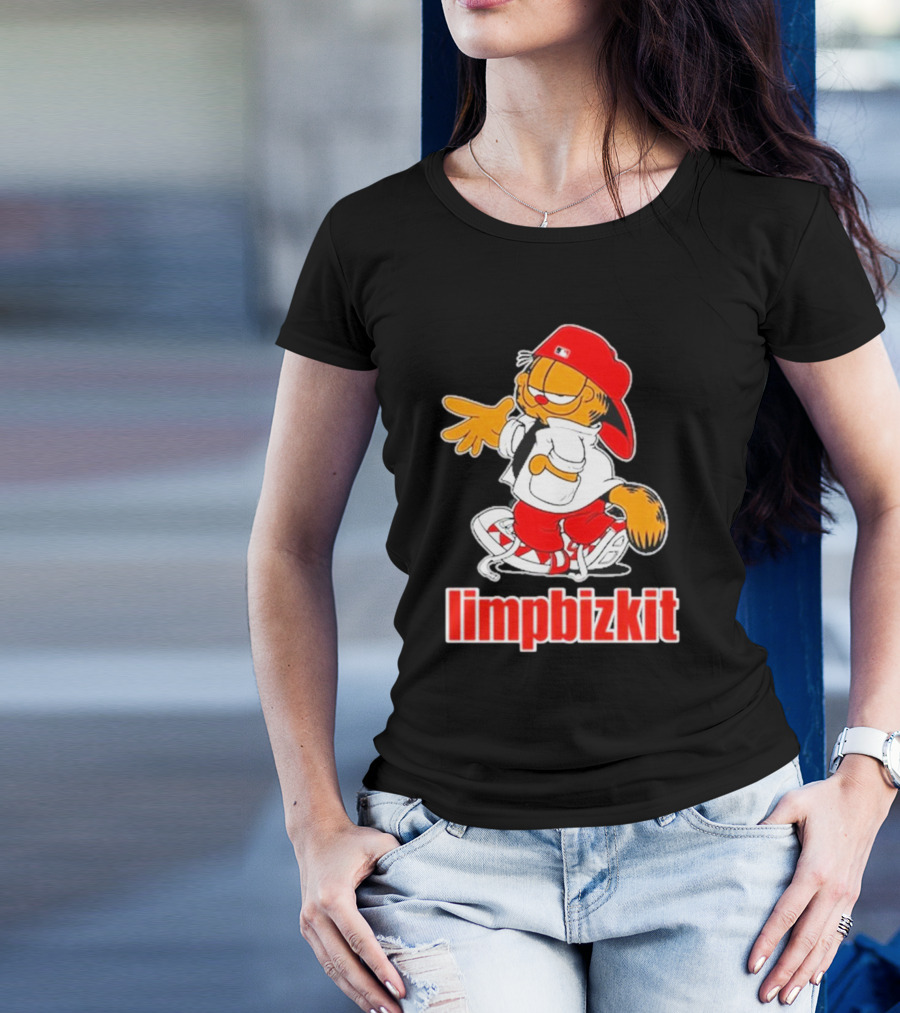Limpbizkit Garfield Parody Red Outfit Cap And Sneakers T-Shirt