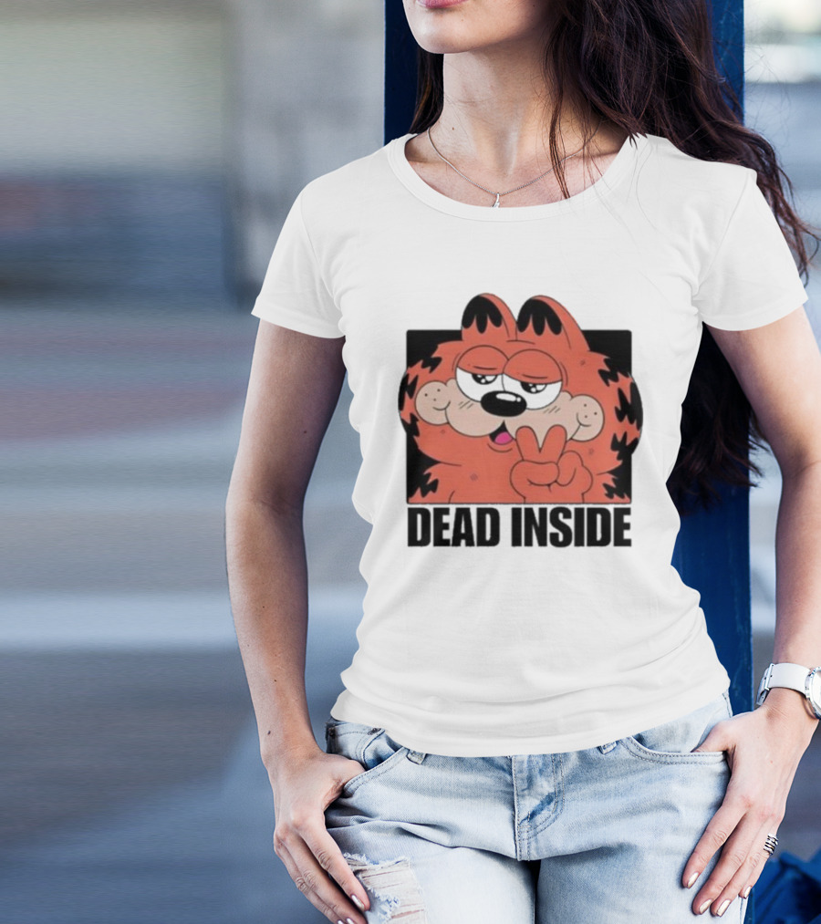 Garfield Dead Inside Peace Sign Sunglasses T-Shirt