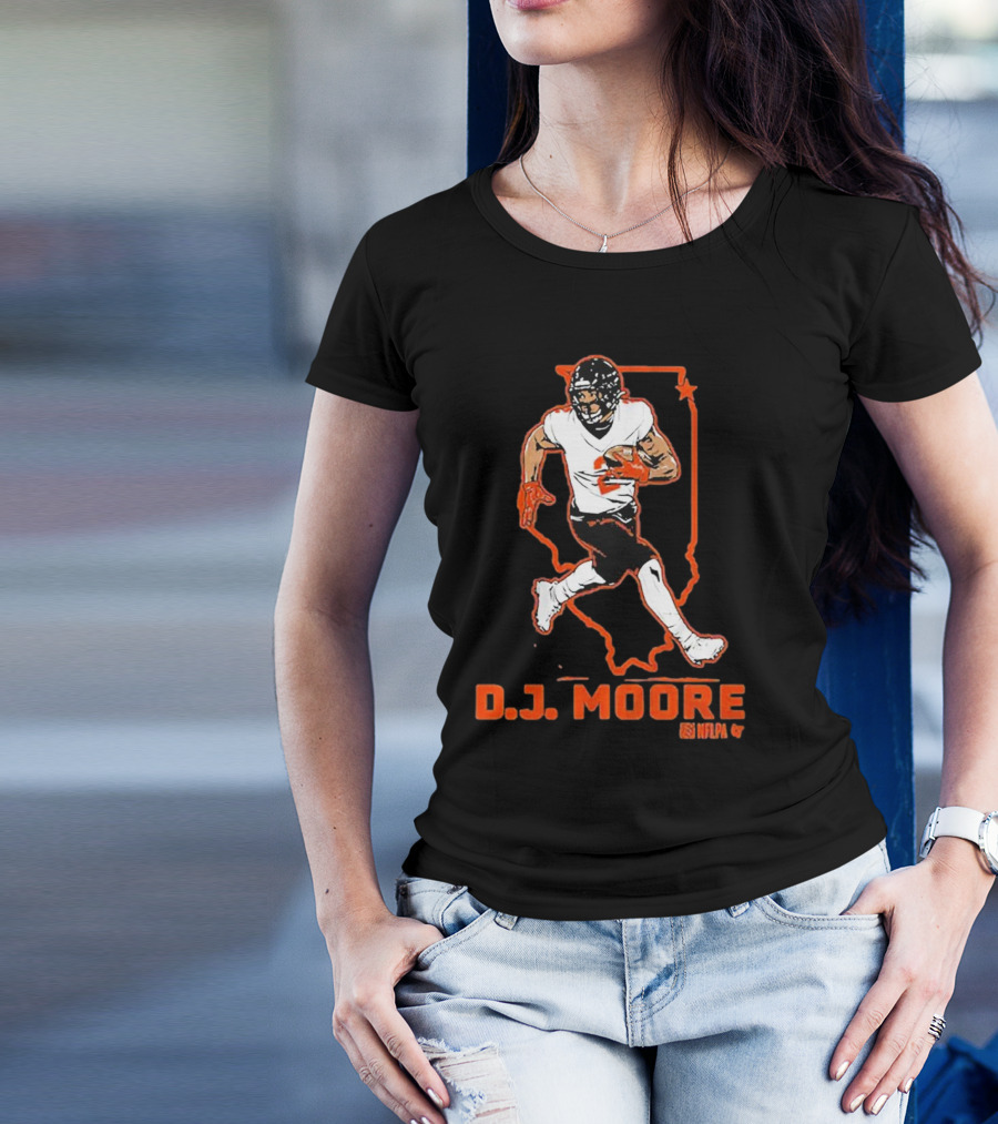D.J. Moore Illinois Football NFPA Player Outline T-Shirt