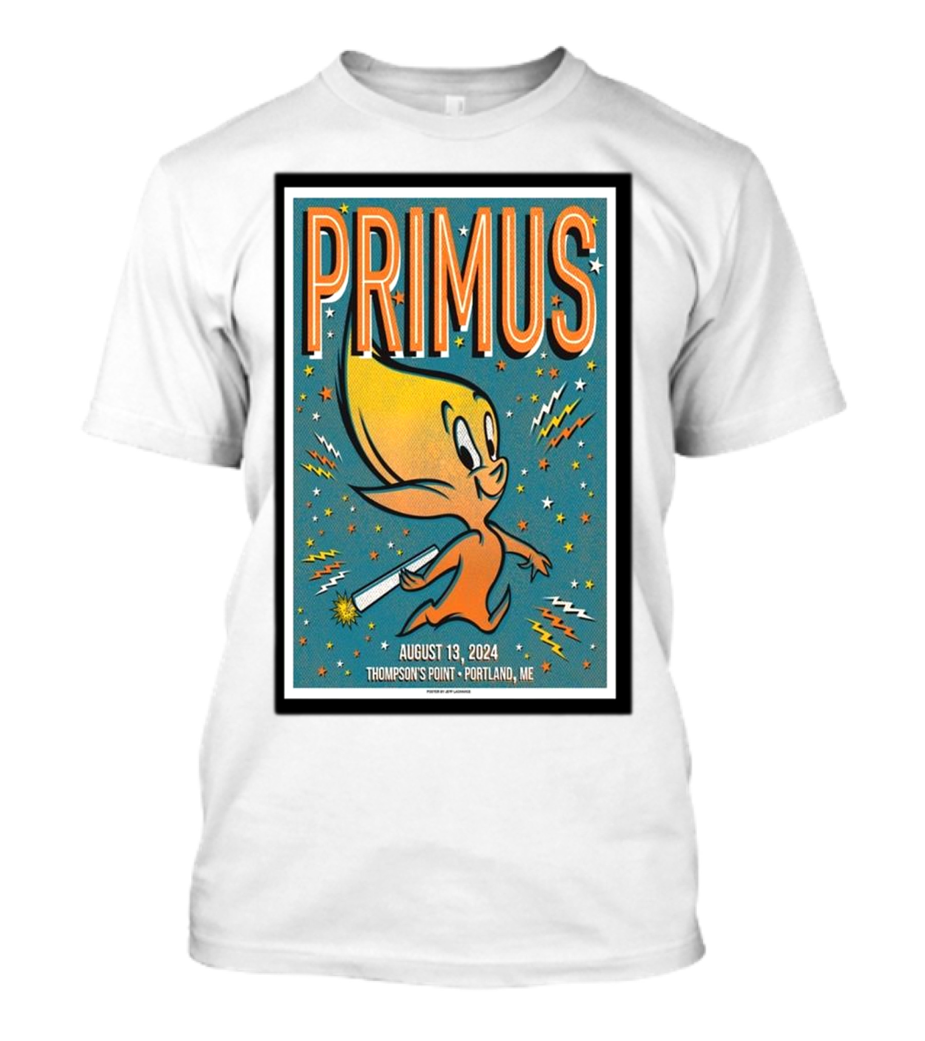 Primus Concert August 13 2024 Thompson’s Point Portland ME Cartoon Character T-Shirt