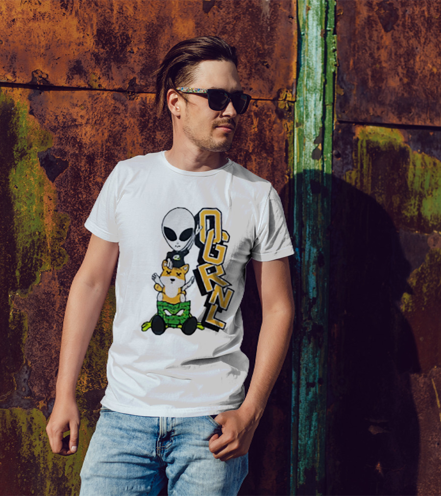 Rich And Lonely Alien With Bear OGRNL X Optic T-Shirt