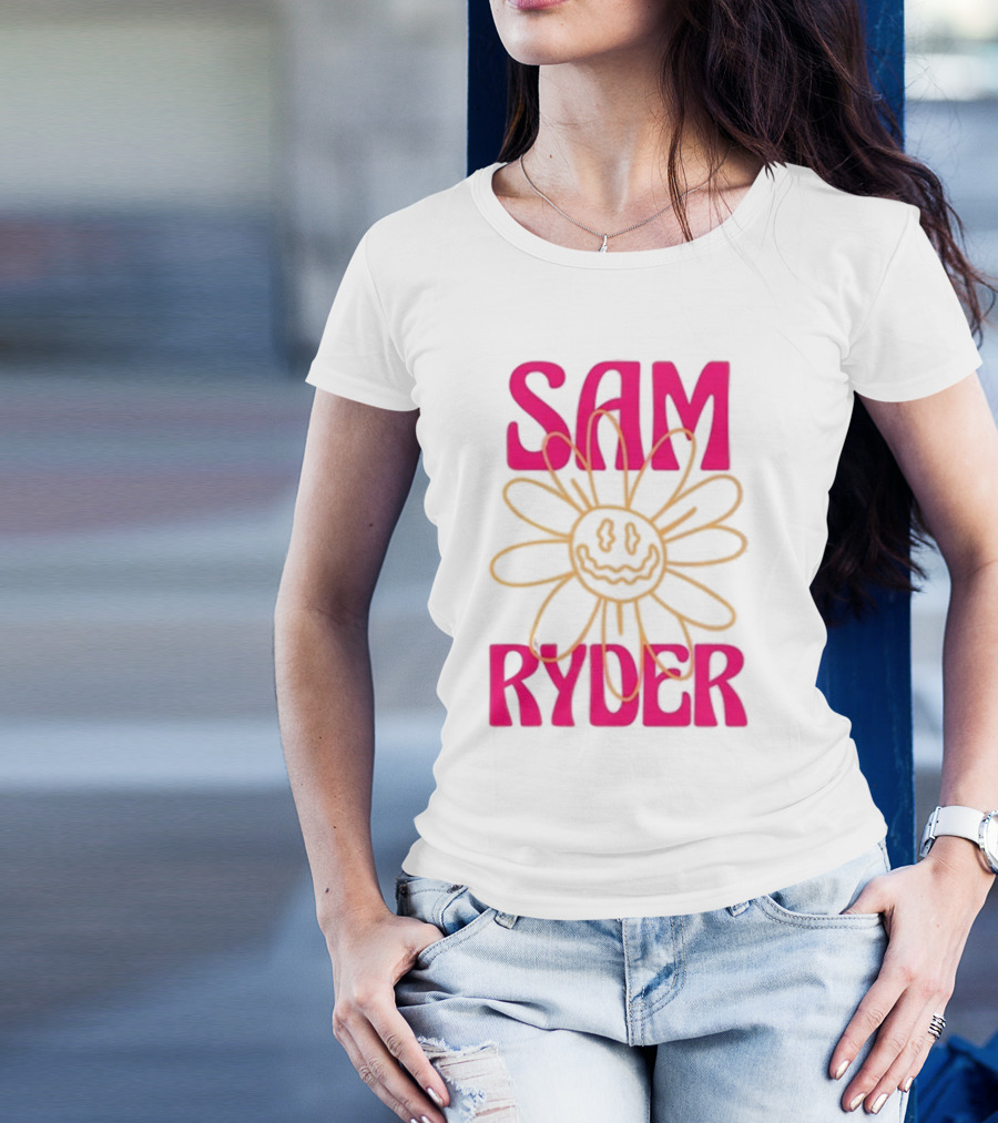 SAM RYDER Daisy Smiley Flower Pink Yellow T-Shirt