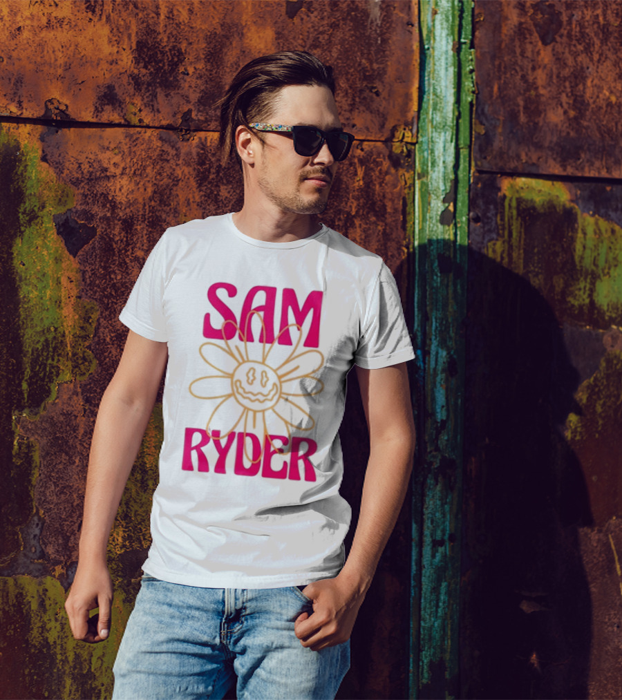 SAM RYDER Daisy Smiley Flower Pink Yellow T-Shirt