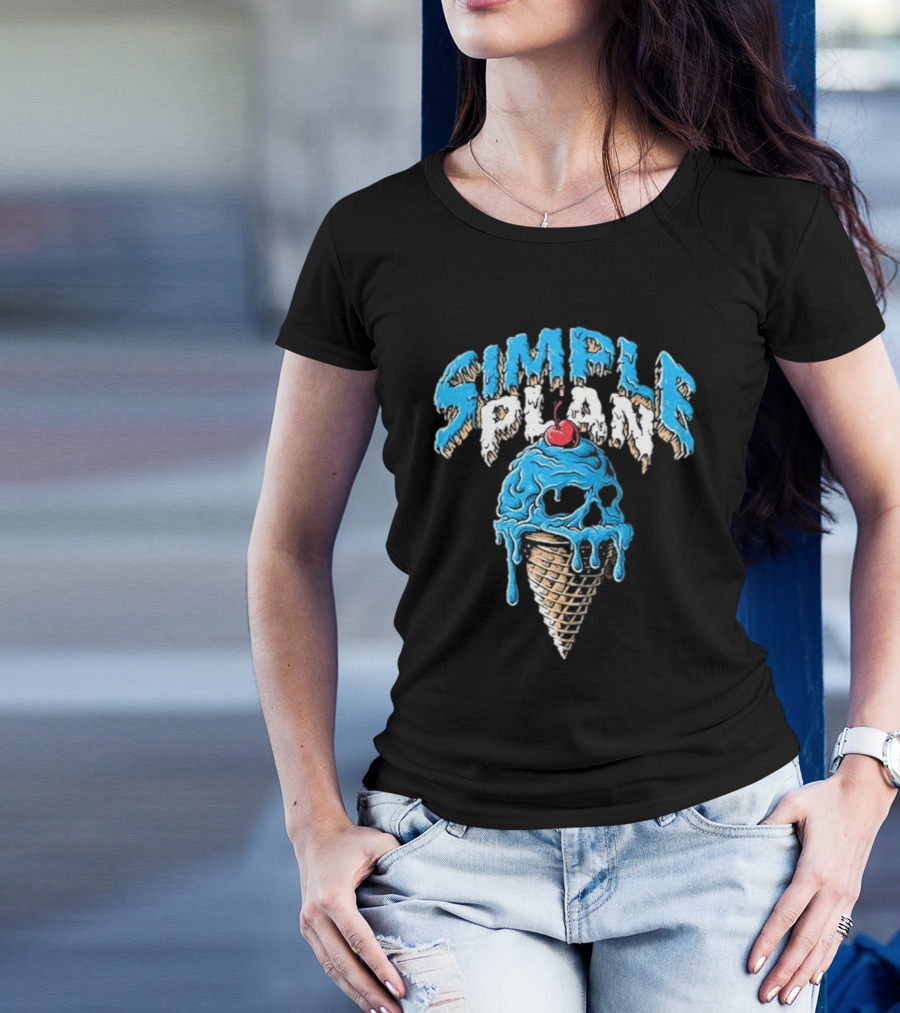 Simple Plan Skull Ice Cream North American Tour T-Shirt