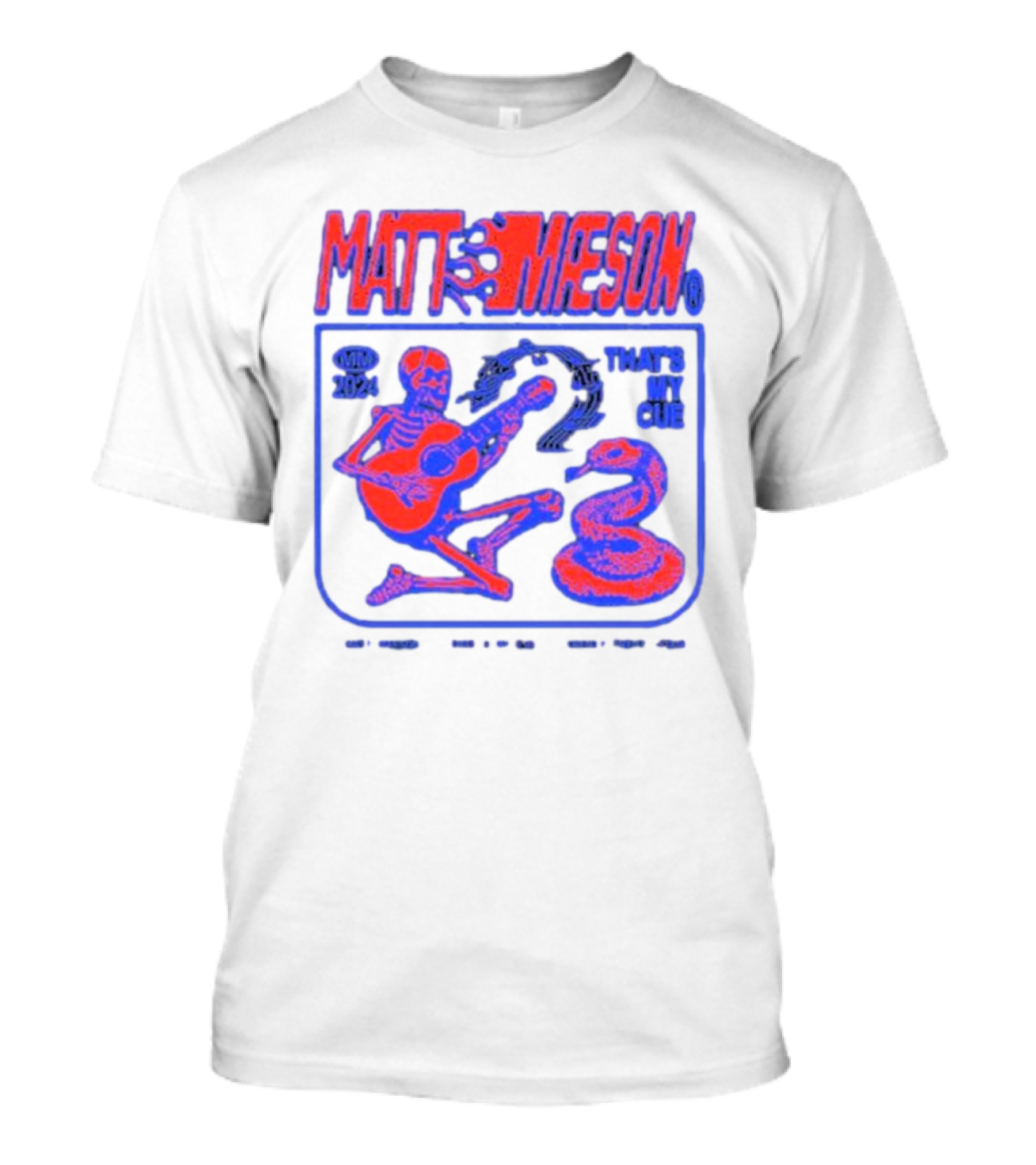 MATT MAESON That's My Cue 2024 Skeleton Playing Guitar With Snake T-Shirt
