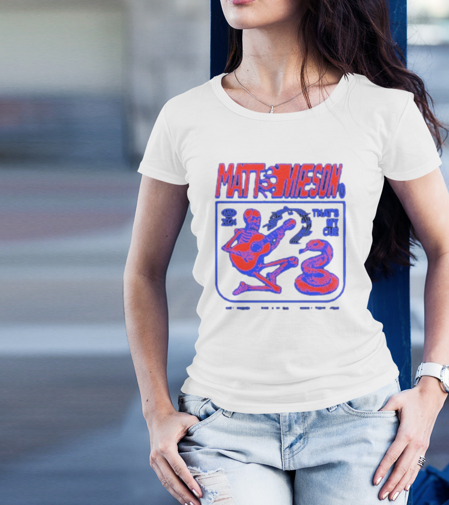 MATT MAESON That's My Cue 2024 Skeleton Playing Guitar With Snake T-Shirt