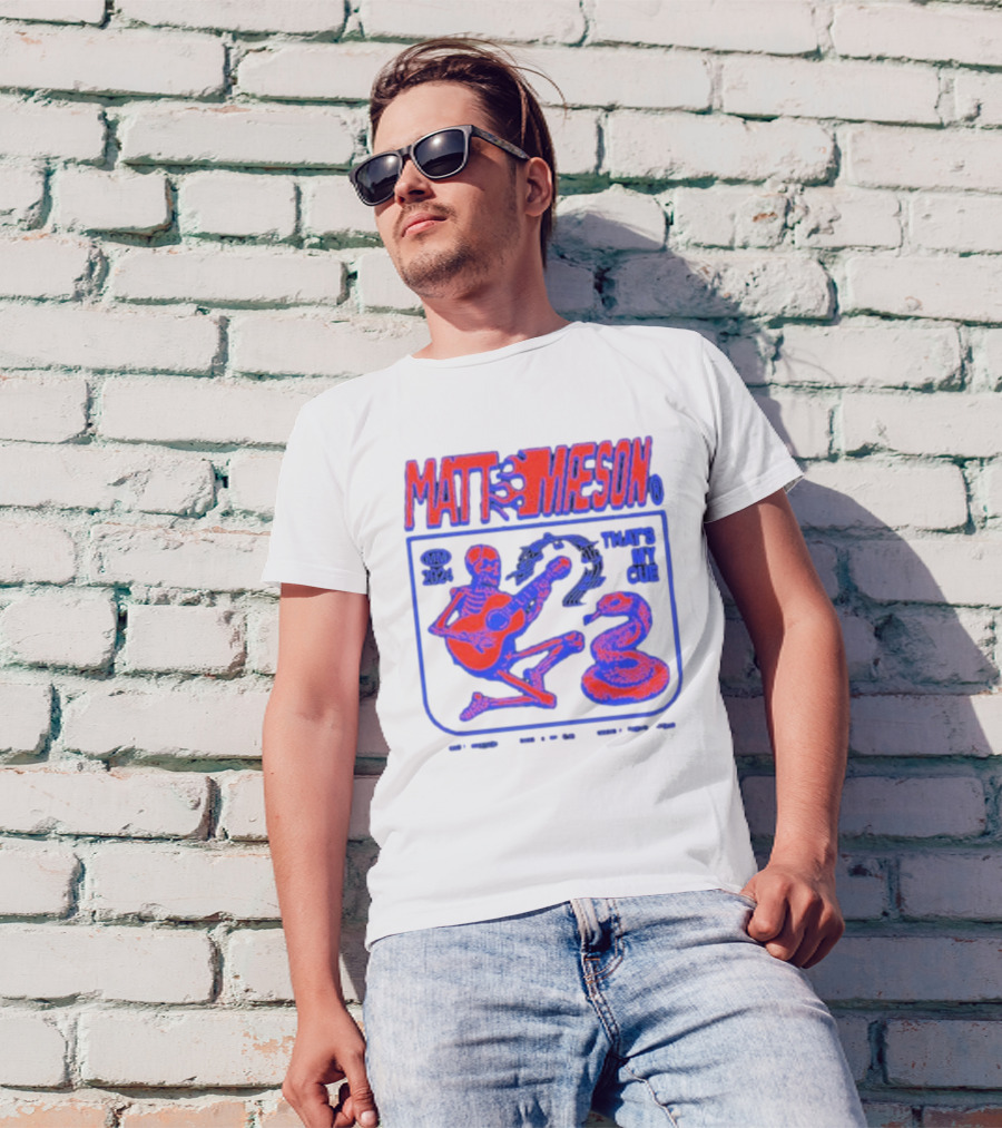 MATT MAESON That's My Cue 2024 Skeleton Playing Guitar With Snake T-Shirt