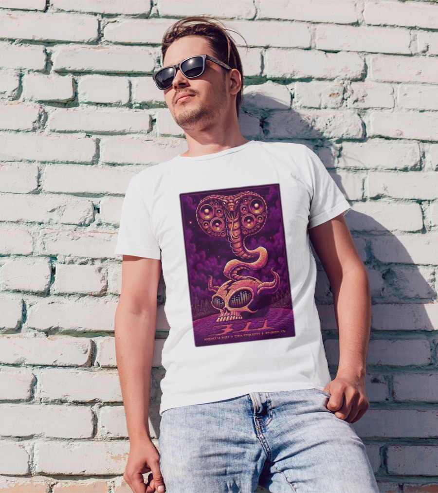 311 August 13 2024 Coca-Cola Roxy Atlanta GA Skull Snake Speakers T-Shirt