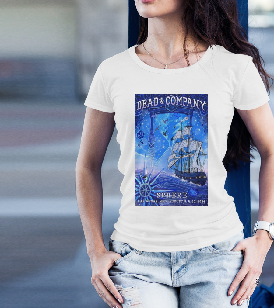 Dead And Company Ship Art Sphere Las Vegas NV August 8 9 10 T-Shirt