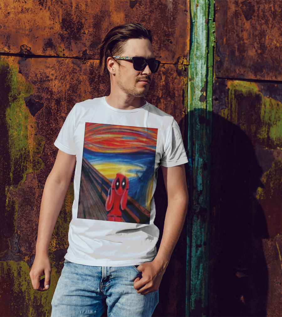 Deadpool The Scream Van Gogh Crossover T-Shirt