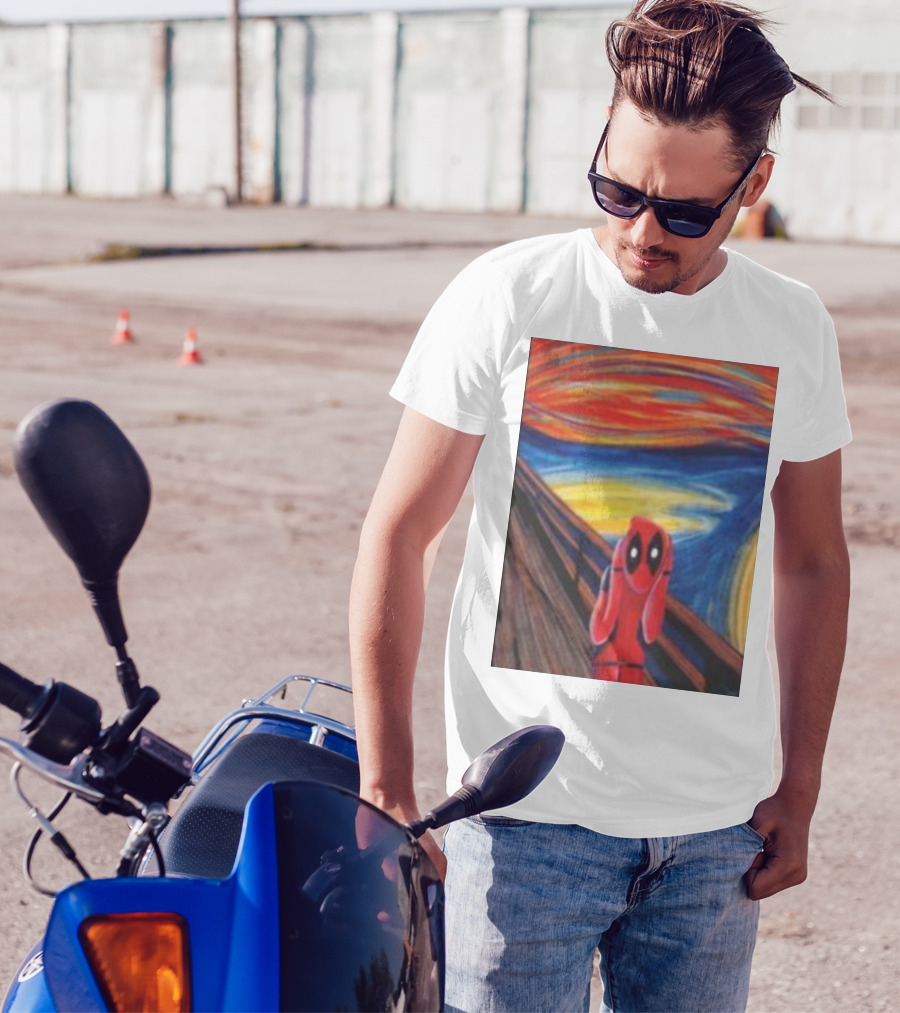 Deadpool The Scream Van Gogh Crossover T-Shirt