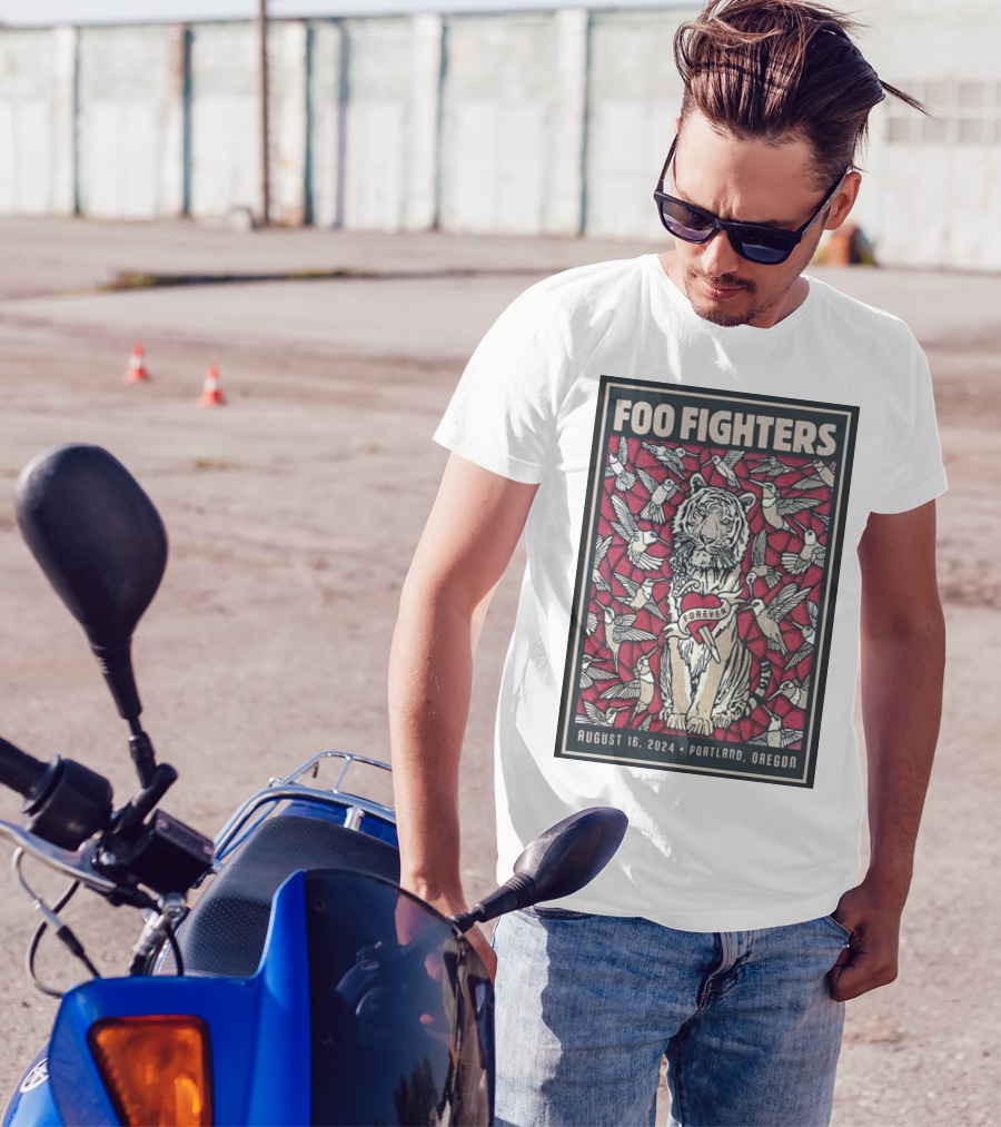 Foo Fighters August 16 2024 Portland Oregon Forever Tiger And Hummingbirds T-Shirt