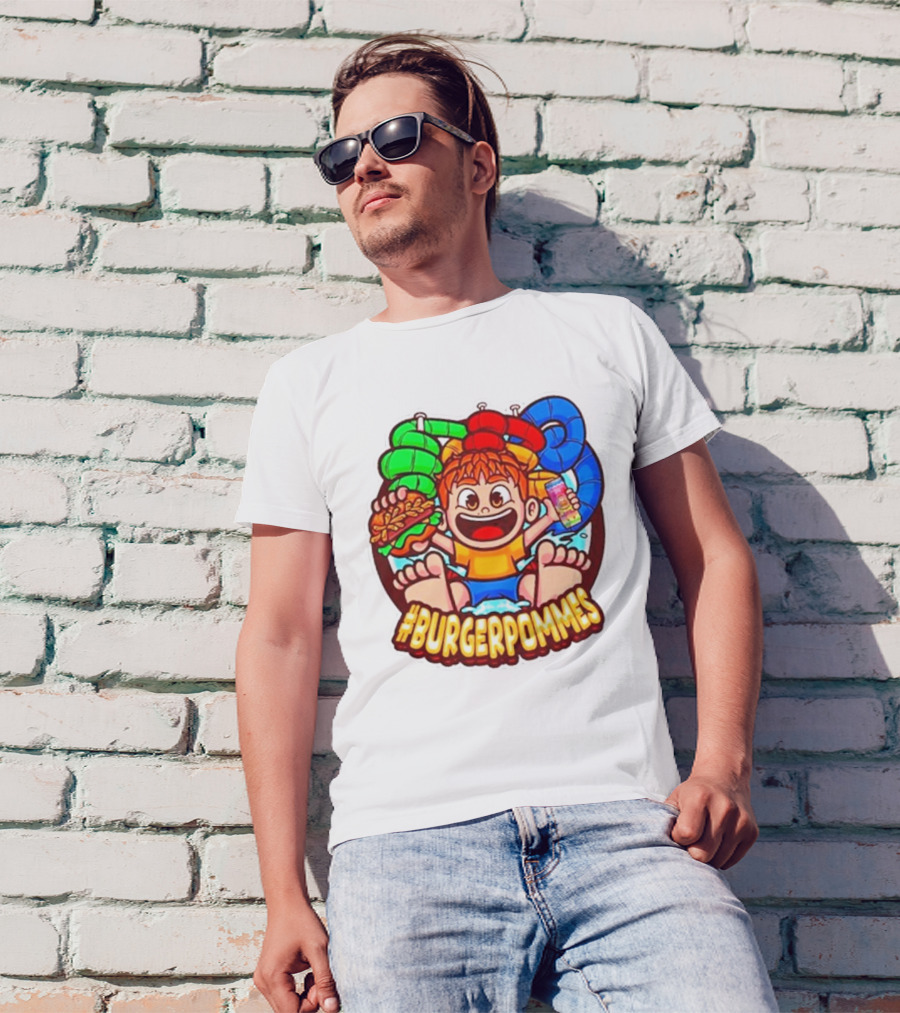 Lukasbs Burgerpommes Wasserpark Kids Fun Graphic With Slides And Snacks T-Shirt