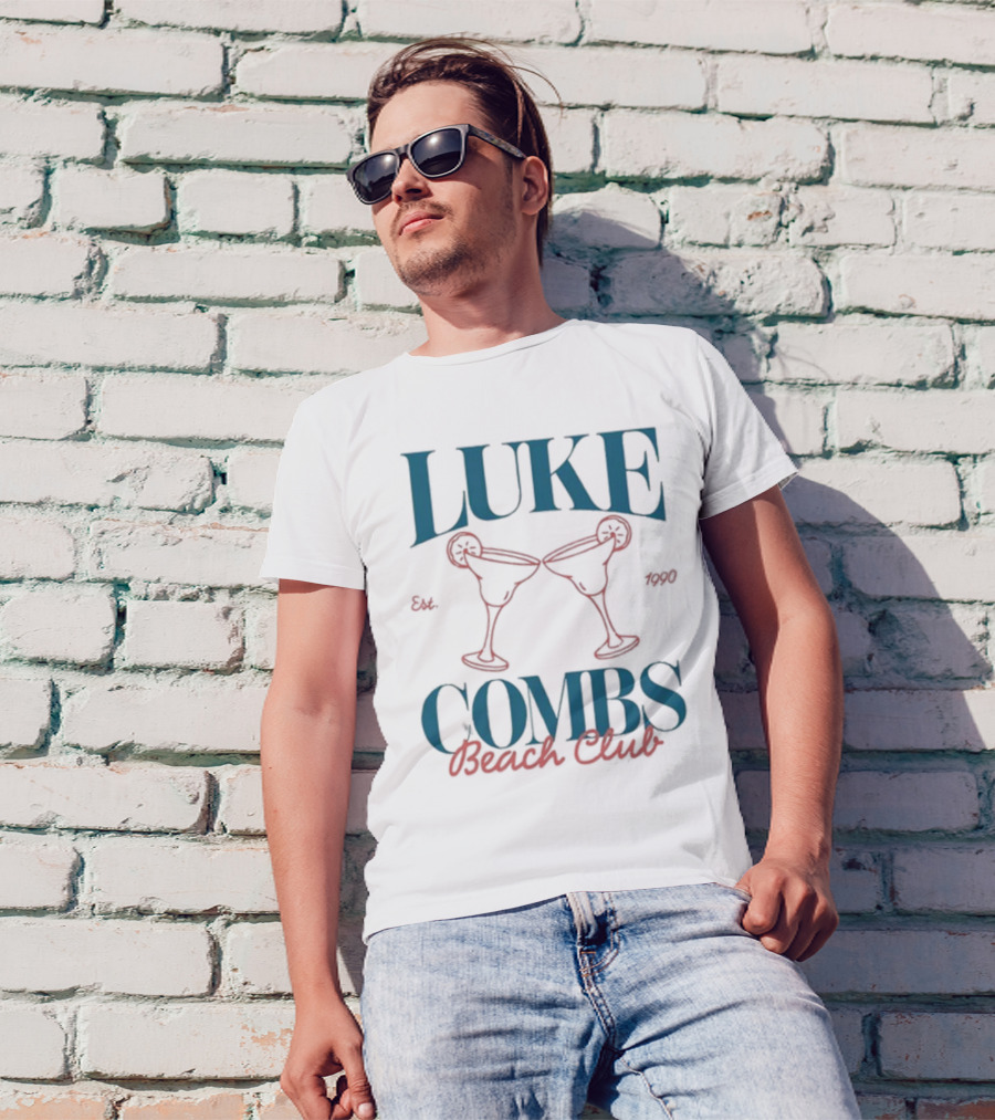 Luke Combs Beach Club Est 1990 Martini Glasses T-Shirt