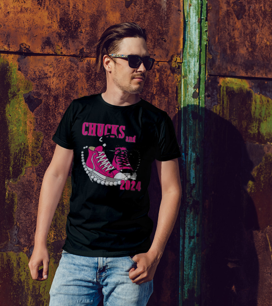Chucks And Pearls Pink Sneakers T-Shirt