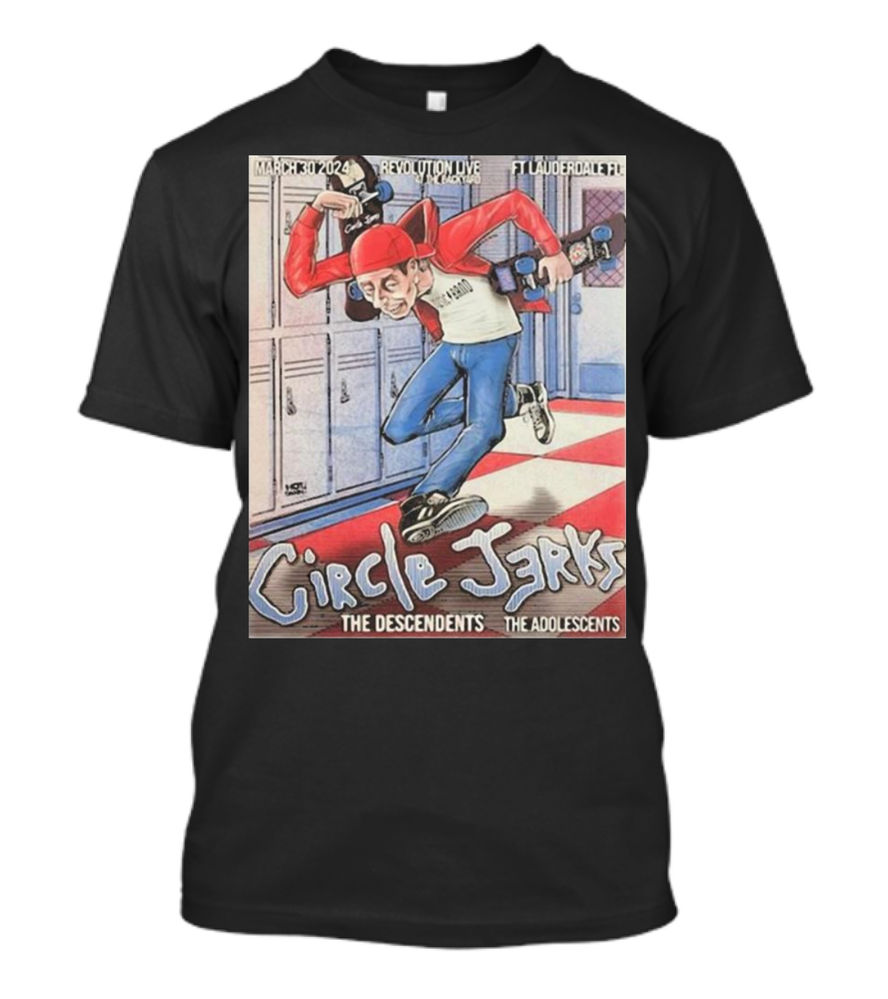 Circle Jerks Revolution Live Ft Lauderdale March 30 2024 The Descendents The Adolescents T-Shirt