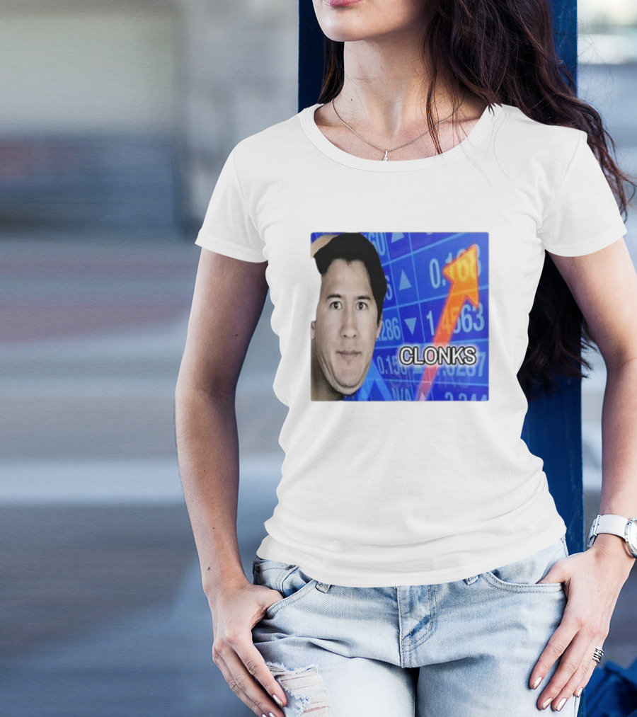 Cloak Oddly Specific Clonks Meme Face With Stock Market Arrow T-Shirt