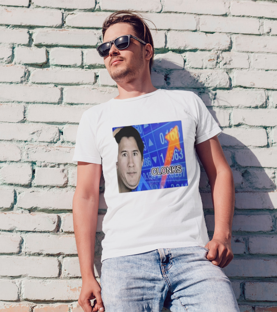 Cloak Oddly Specific Clonks Meme Face With Stock Market Arrow T-Shirt