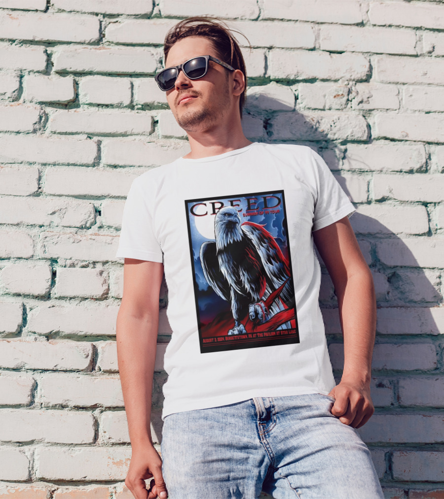 Creed Summer Of '99 Tour August 3 2024 Burgettstown PA The Pavilion At Star Lake Eagle T-Shirt