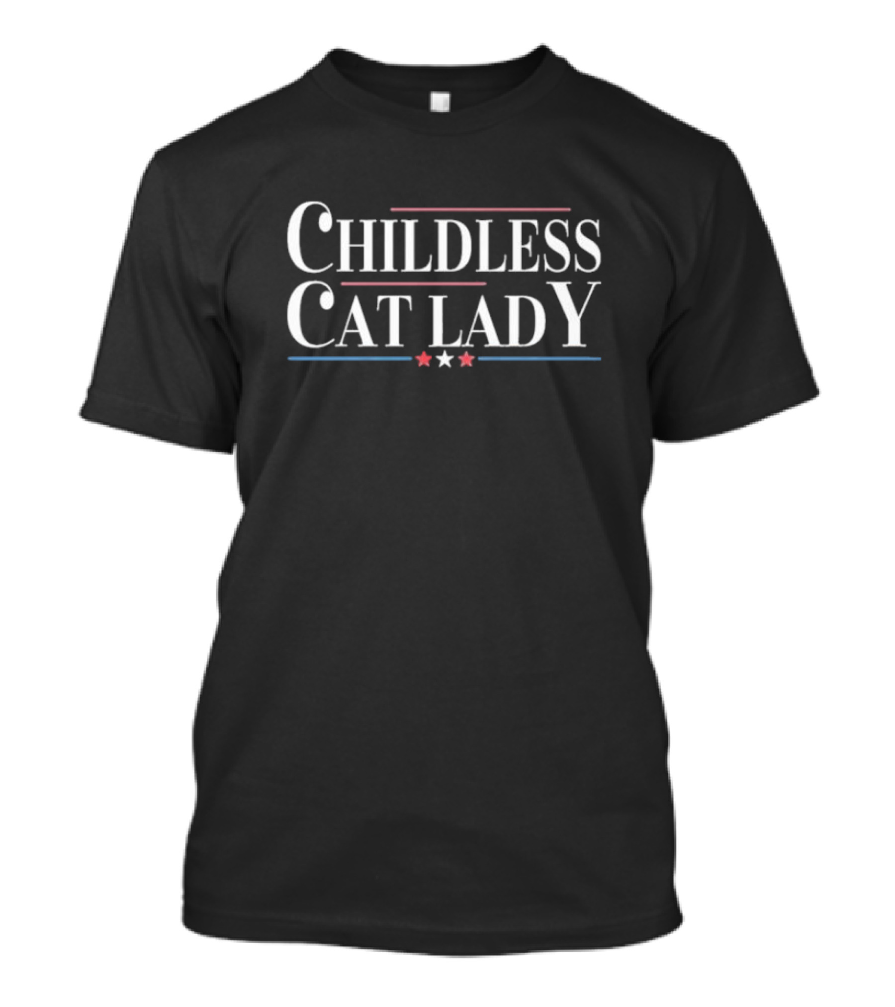 Childless Cat Lady Kamala Harris 2024 Stars Red Blue T-Shirt