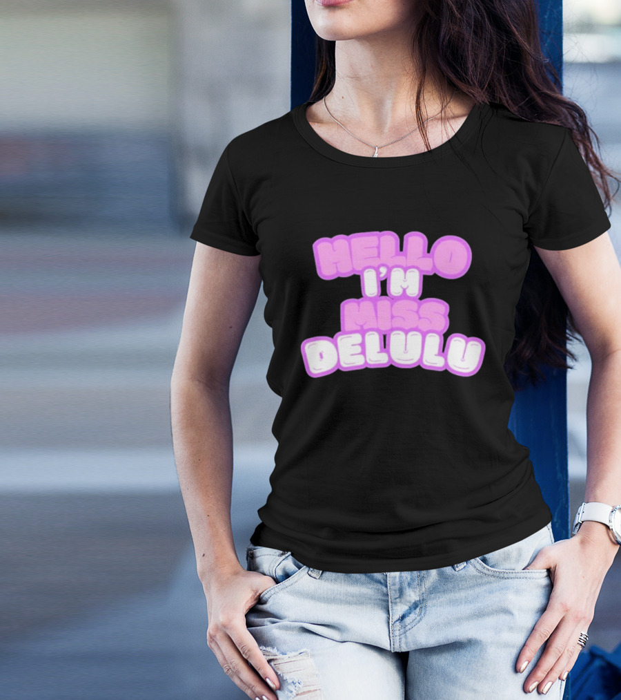 Flippa Hello I’m Miss Delulu Pastel Bubble Text T-Shirt