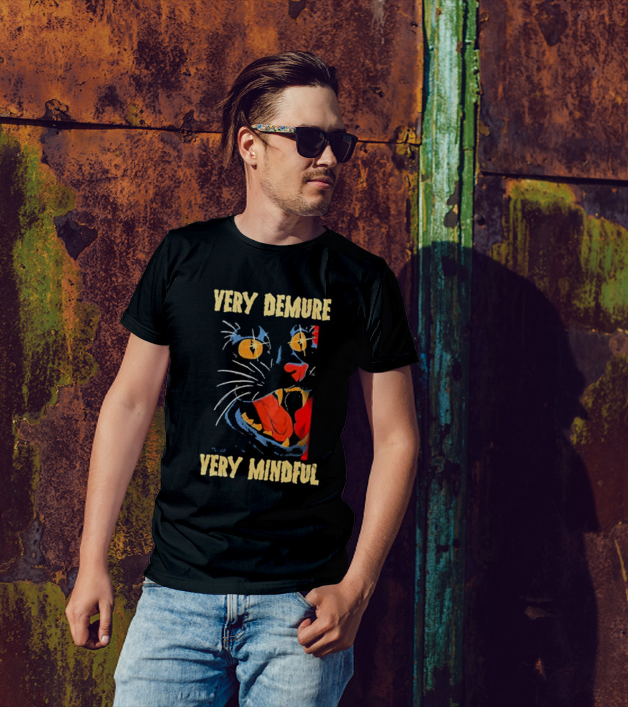 Very Demure Very Mindful Galactic Cat Face T-Shirt