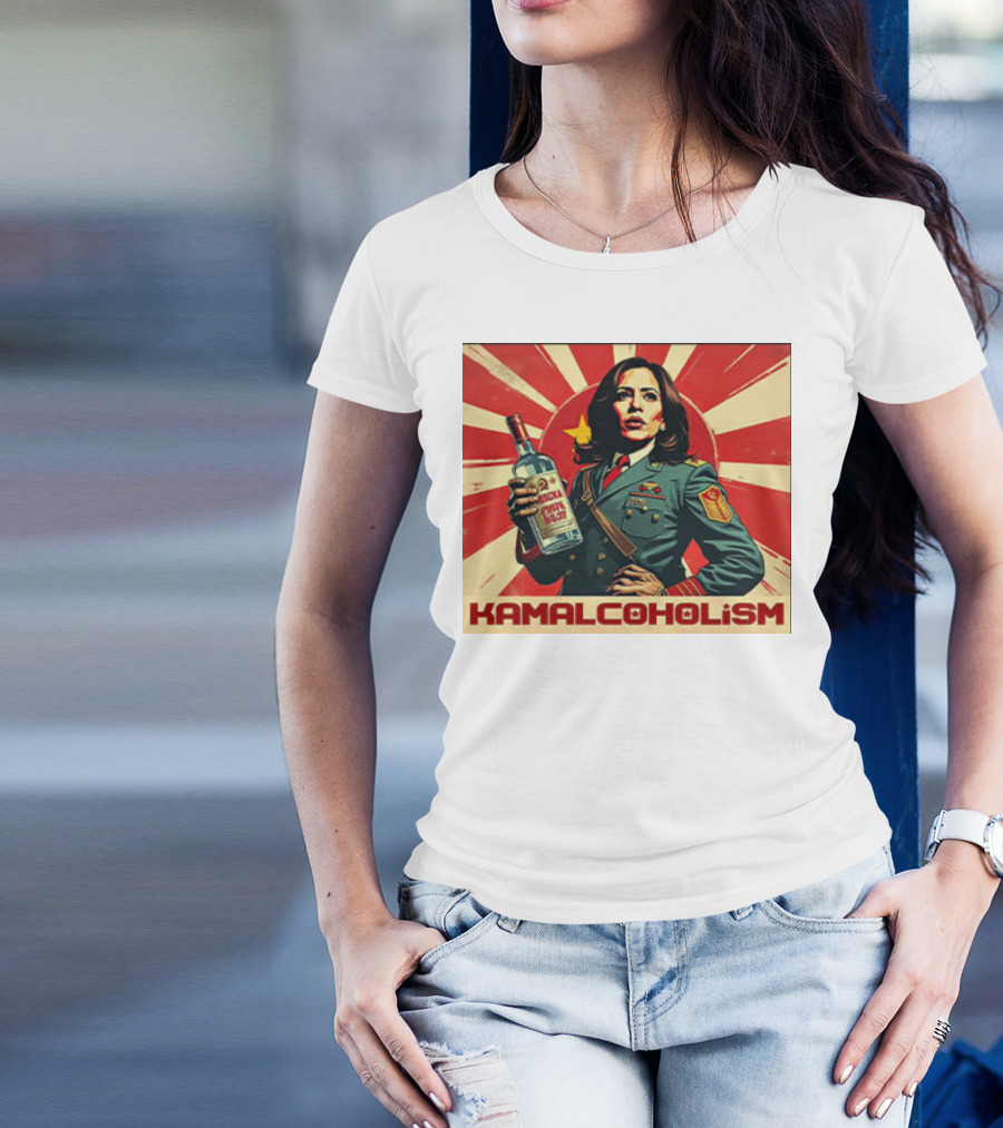 Kamala Harris Hammered Kamalacoholism Vodka Communism T-Shirt