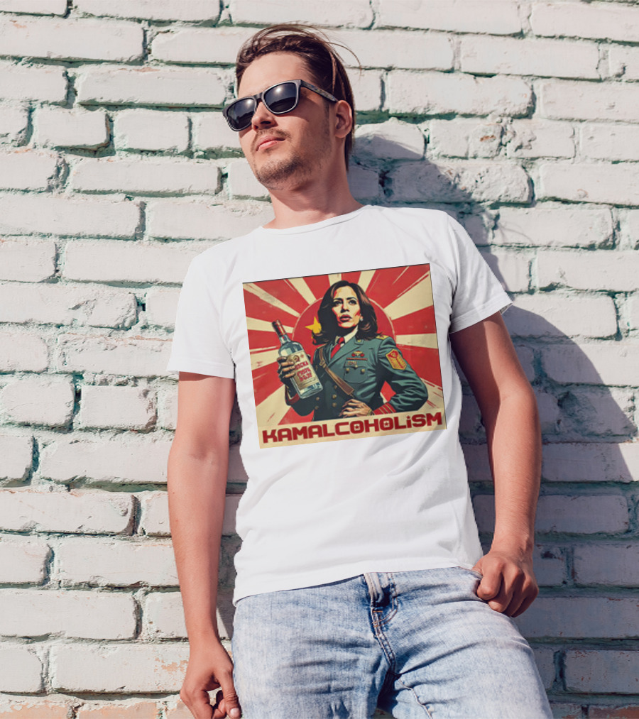 Kamala Harris Hammered Kamalacoholism Vodka Communism T-Shirt