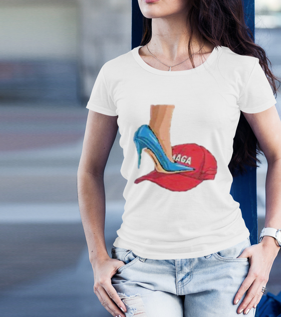 Kamala Harris Heels Crushing Red MAGA Hat T-Shirt