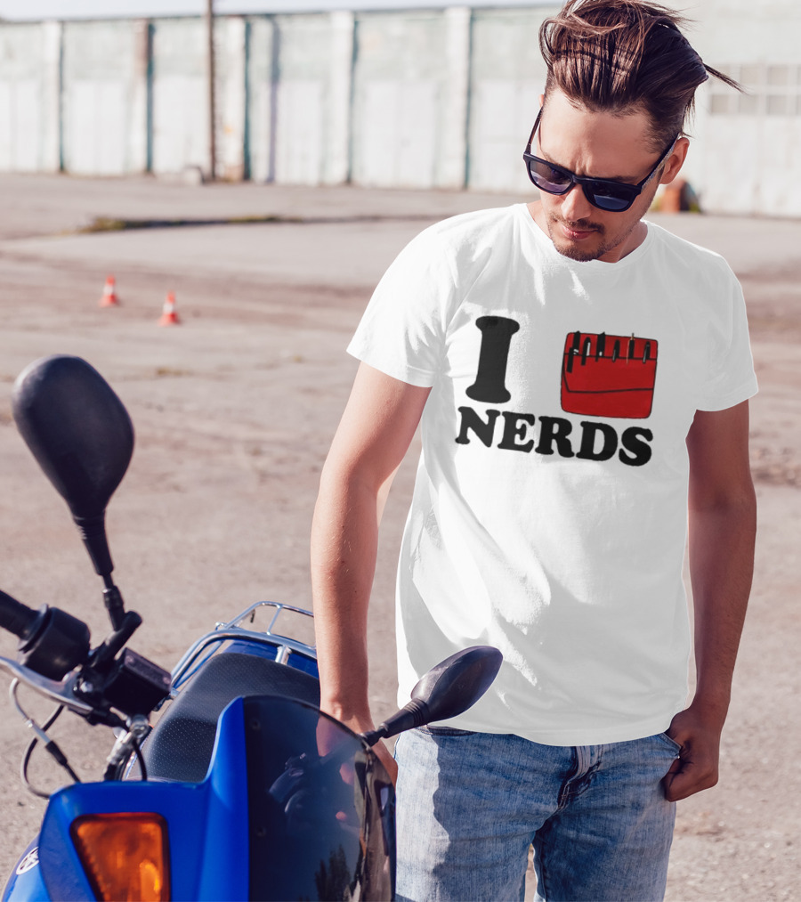 I Love Nerds Red Pocket T-Shirt