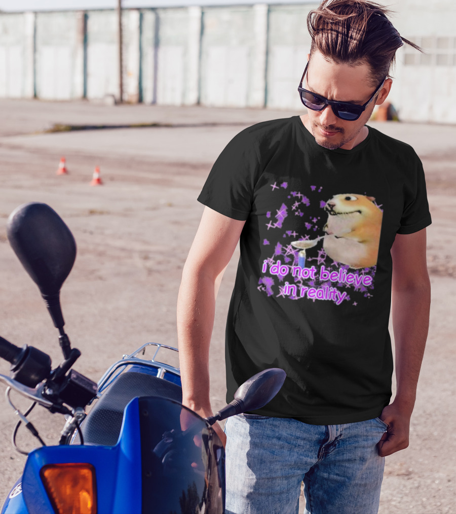 I Do Not Believe In Reality Doge Spoon Purple Stars T-Shirt