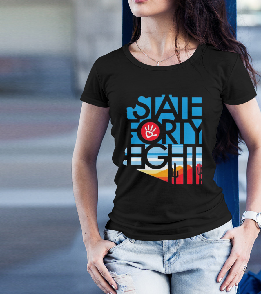 State Forty Eight Love Handprint Desert Sunset T-Shirt