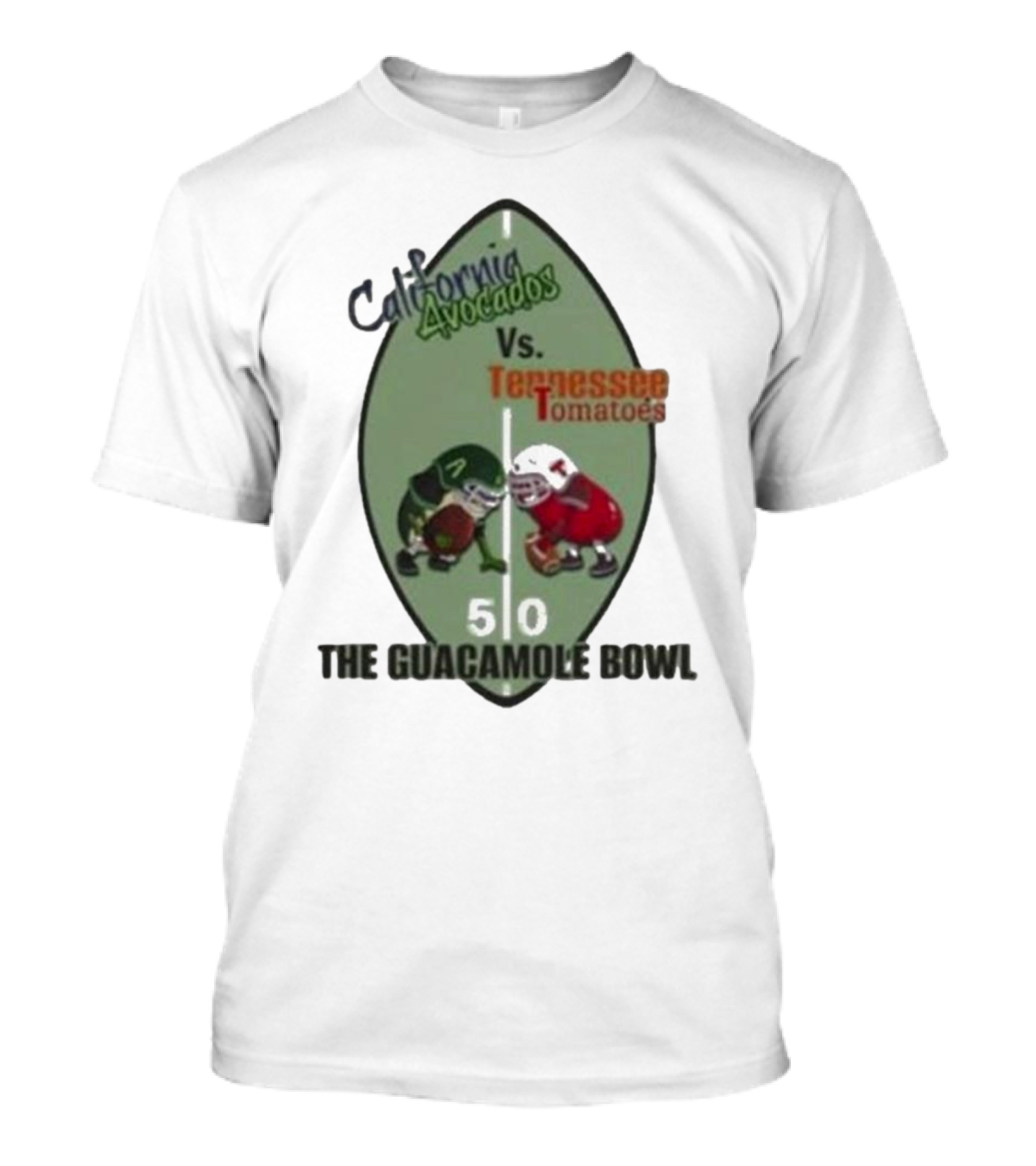 California Avocados Vs Tennessee Tomatoes The Guacamole Bowl T-Shirt