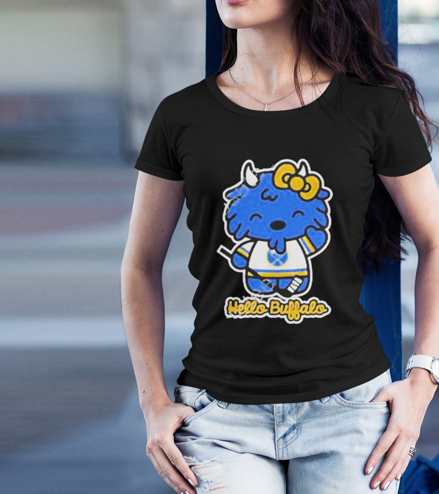 Hello Buffalo Hockey Carl Cordes Buffalo NY Artist T-Shirt