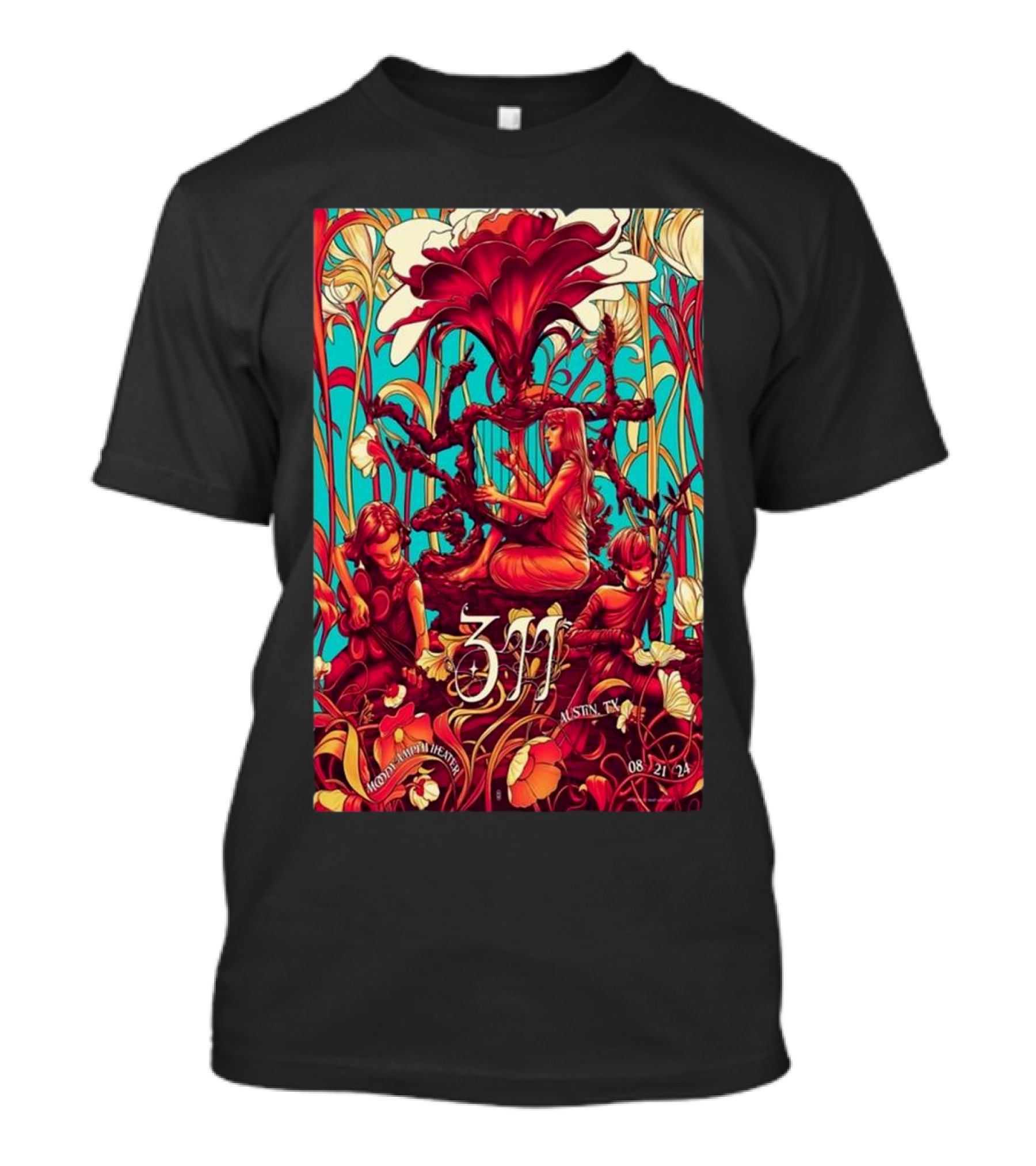 311 Moody Amphitheater Austin TX 08 21 24 Art Nouveau T-Shirt
