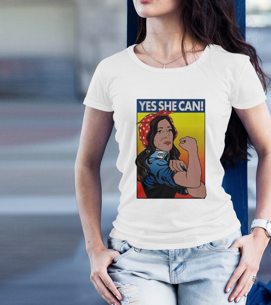Yes She Can Vote Kamala Harris 2024 Rosie The Riveter T-Shirt