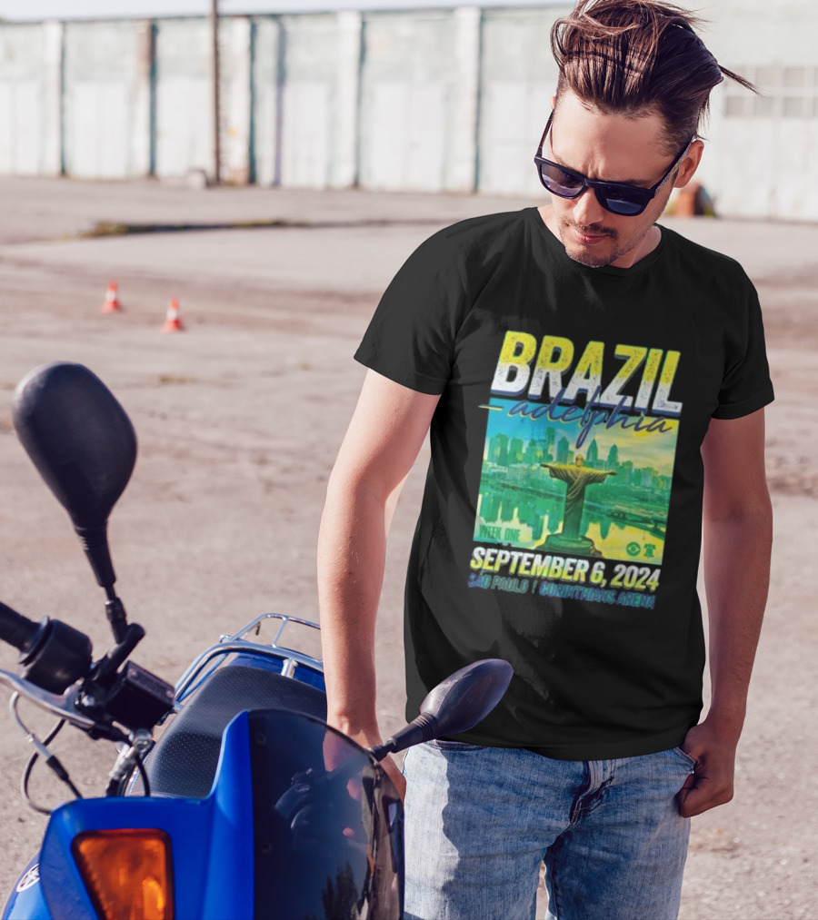 Brazil Adelphia Week One September 6 2024 Sao Paulo Corinthians Arena Christ The Redeemer Skyline Event T-Shirt