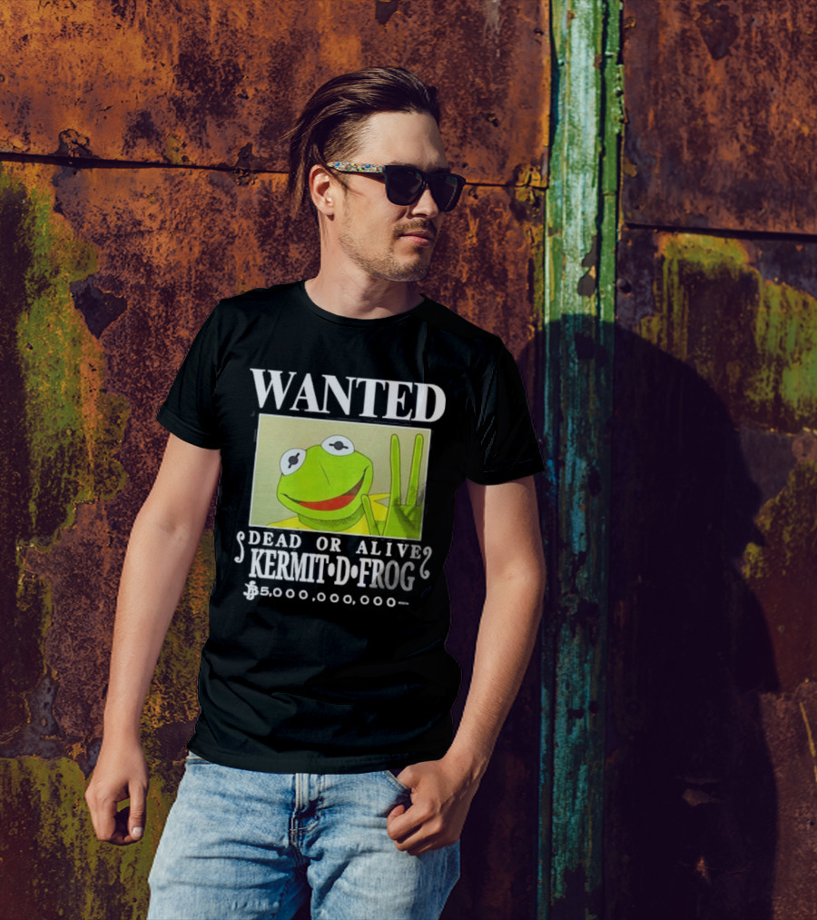 Wanted Dead Or Alive Kermit D. Frog Funnyahhtees $5,000,000,000 T-Shirt